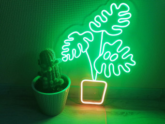 Monstera Leaf Neon Sign, Plant Neon Sign, Custom Leaf Led Neon Light, Gifts For Her, Unique Hand Crafted, Gift For Her Neon