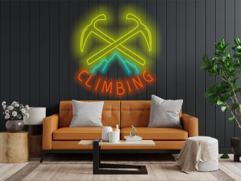 Сlimbing Logo Neon Sign, Neon Sign For Rock Climbers, Neon Light For Climbing Enthusiasts, Climber's Neon Sign, Neon For Rock Climbing Fans