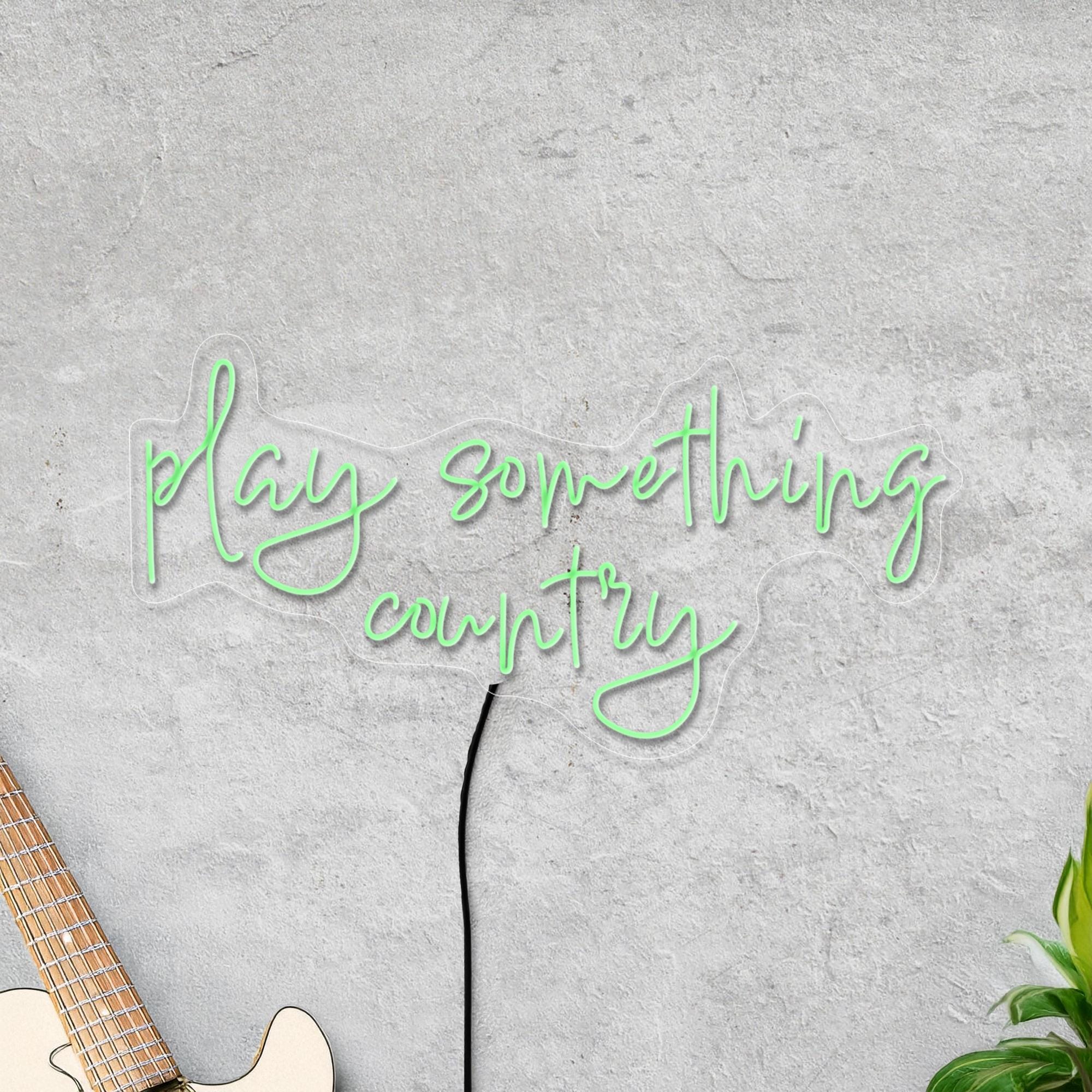 Play Something Country Neon Sign, Music Neon Sign, Play Led Sign, Country Music Neon Sign, Music Room Bar Neon Sign, Country Music Art Decor
