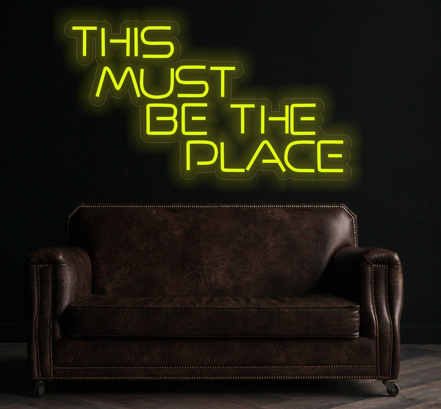 Neon Sign This Must Be The Place, Neon Sign Quote This Must Be The Place, Motivational Quote Neon Sign, Neon Sign Decor, Neon Sign Art