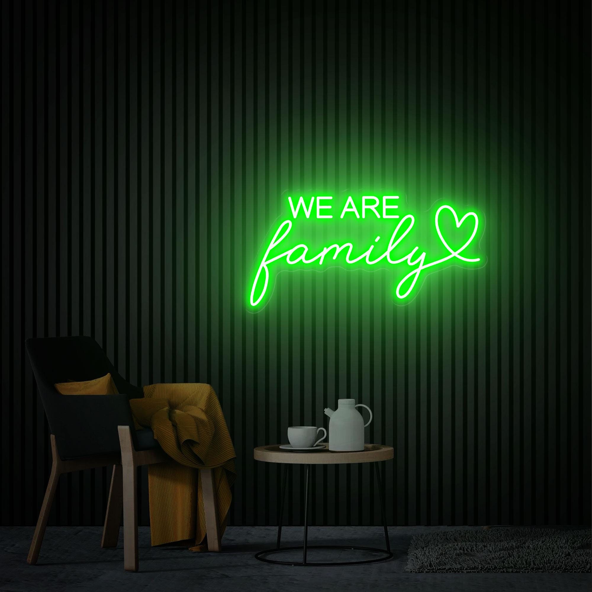 We Are Family Neon Sign, Family Neon Wall Art, Custom Text Neon Sign, Home Decor Bedroom Neon Sign, Custom Wall Light Christmas Gift