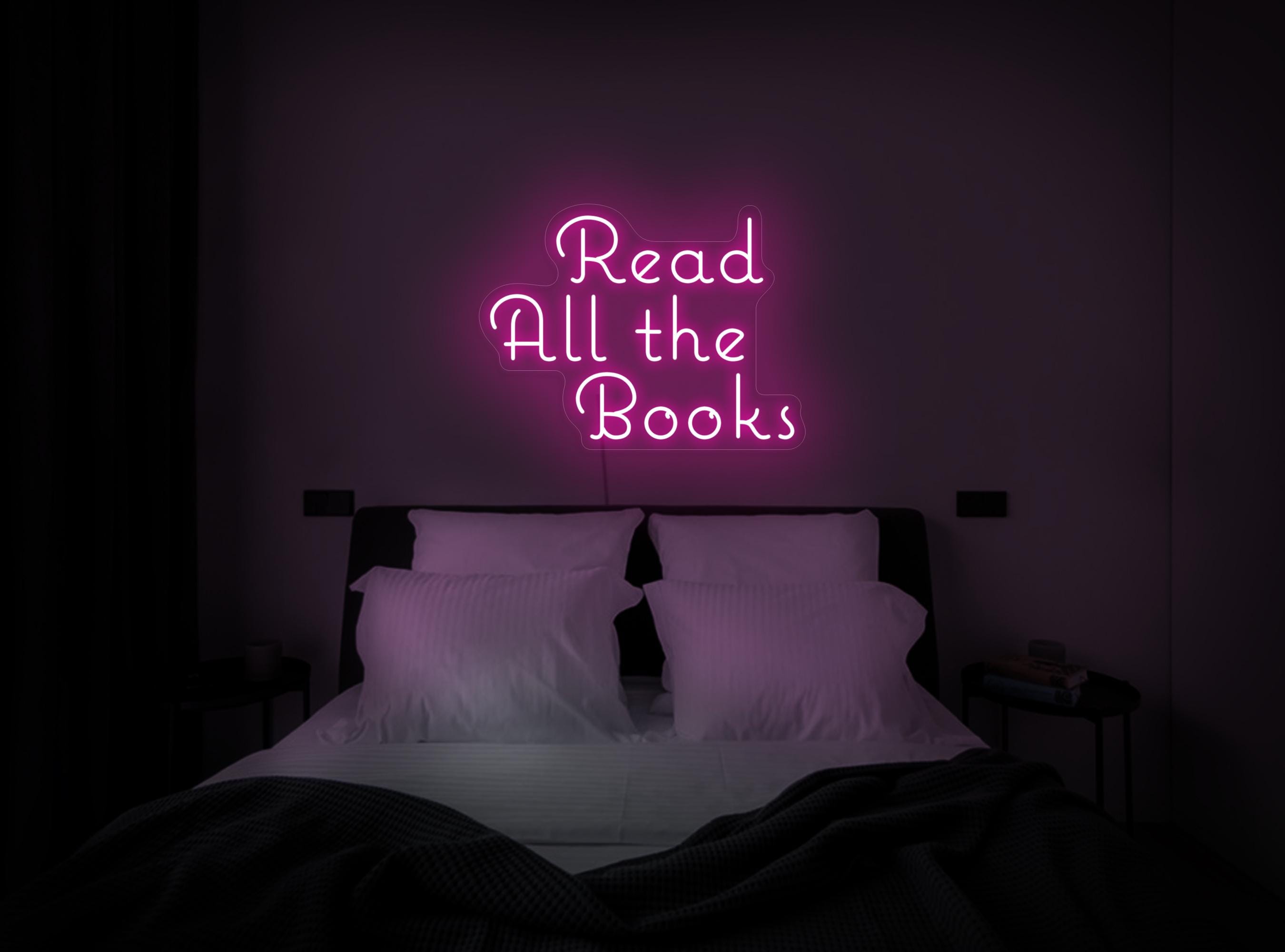 Read All The Books Neon Sign, Bookish Neon Sign, Library Neon Sign, Reading Corner Neon Sign, Bookworm Gift, Reading Room Wall Art Decor