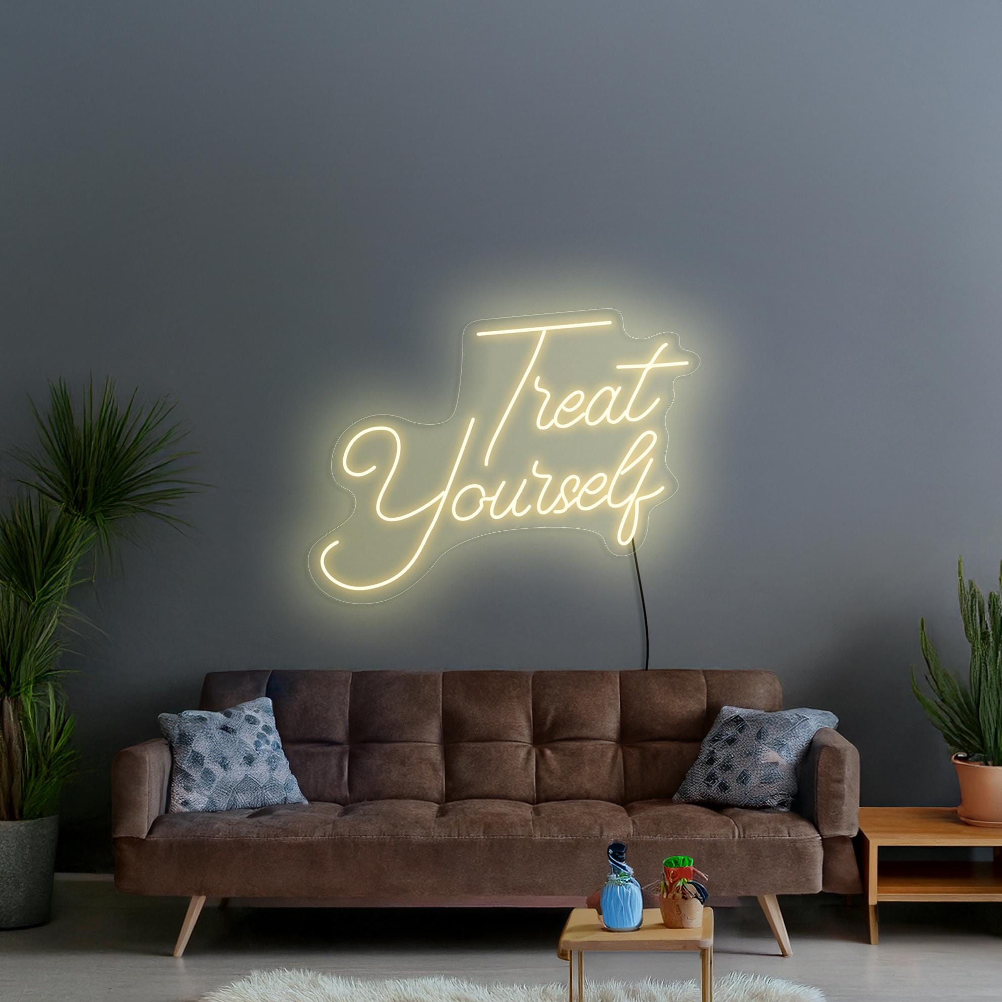 Treat Yourself Neon Sign, Wedding Neon Sign, Wedding Party Bar Neon Sign, Neon Sign Bedroom, Treat Yourself Decor, Wedding Wall Art Decor