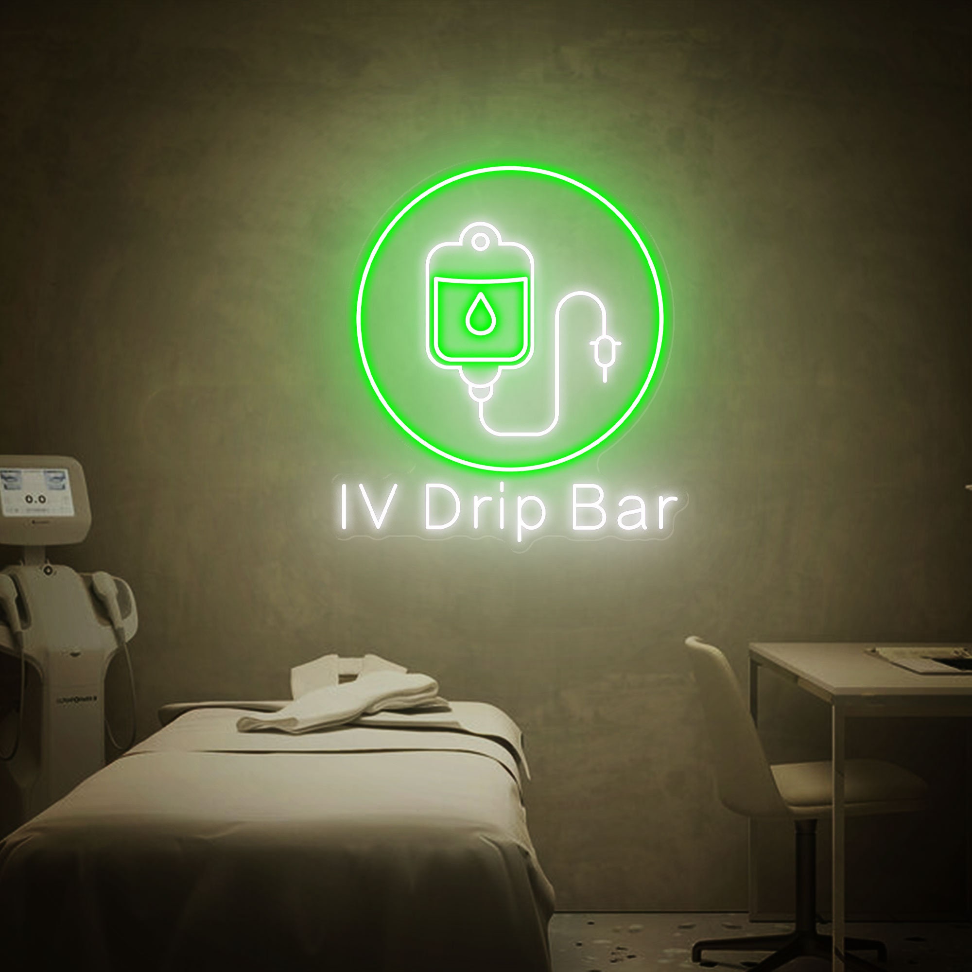 IV Drip Bar Neon Sign, IV Therapy Led Light Sign, Beauty Salon Decor, Custom Neon Sign, Neon Wall Art, Nurse Injector Wall Art Medspa Canva