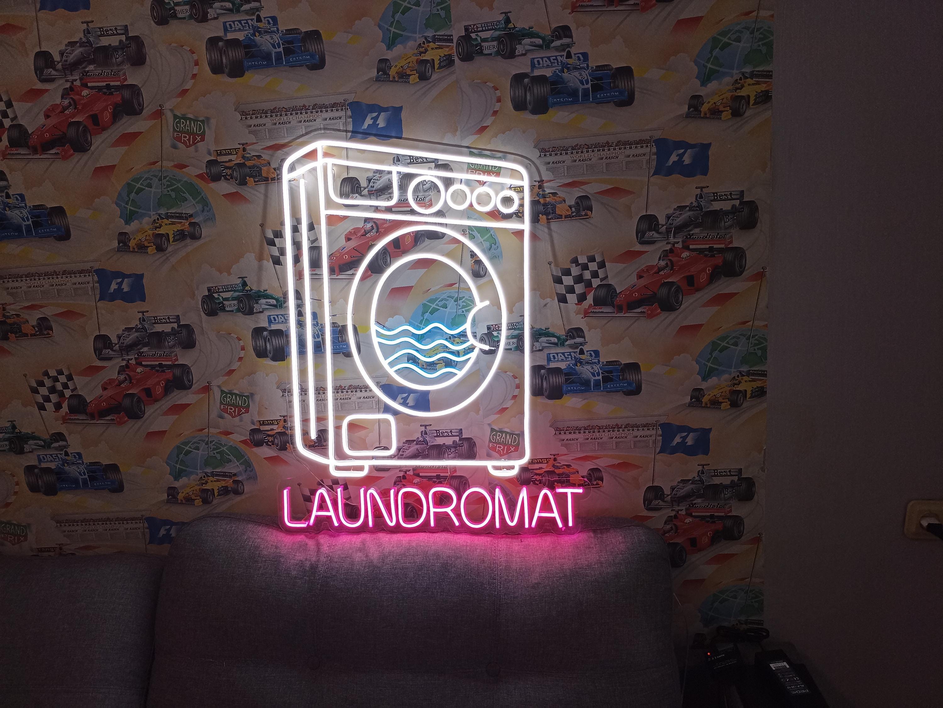 Laundry Machine Neon Sign, Laundry Appliance Neon Sign, Laundry Device Neon Sign, Laundromat Automaton Neon Sign, Fabric Washer Led Light