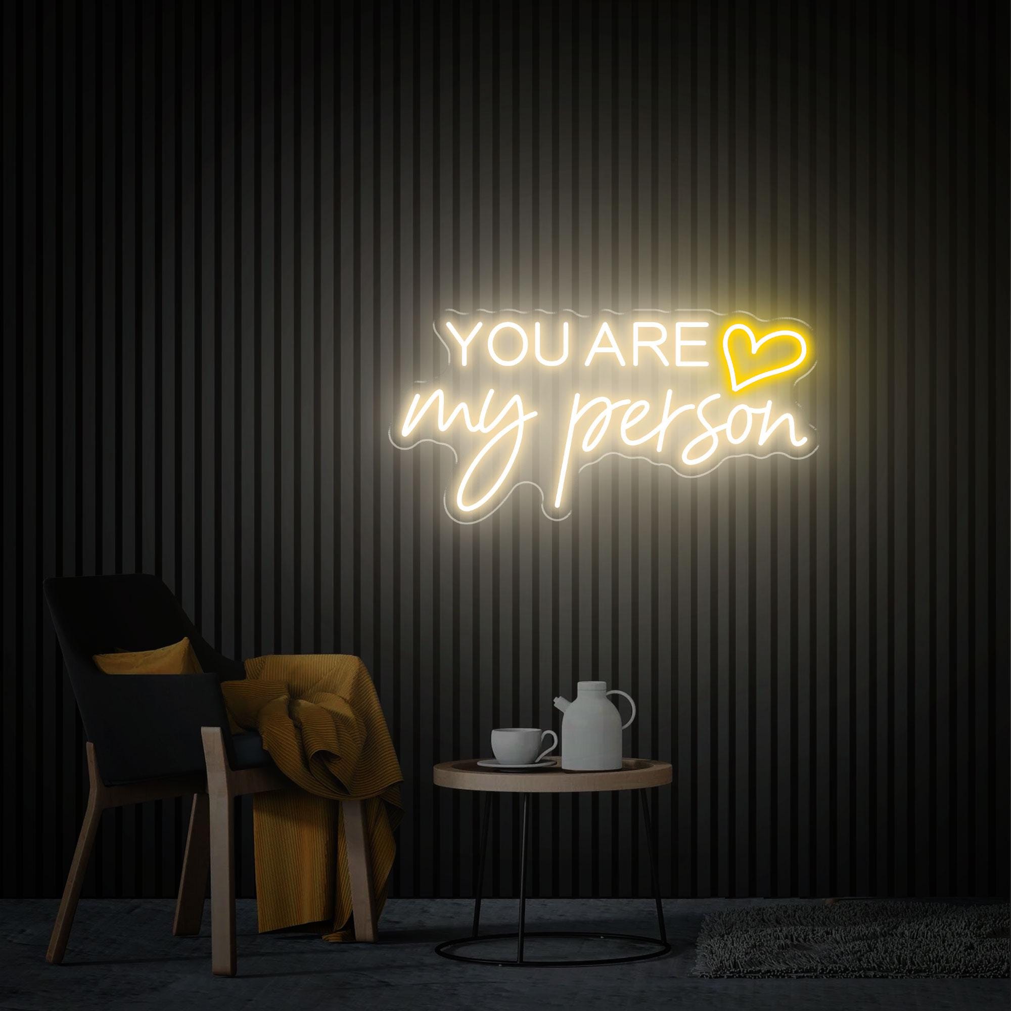 You're My Person Neon Sign, Personalized Wedding Decor Led Lights, Home Bedroom Neon Wall Art, Gift for Her, Custom Engagement Gifts