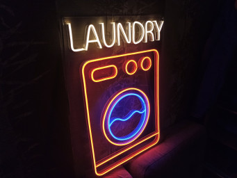Laundry Washing Machine - Led Light Neon Sign For Business