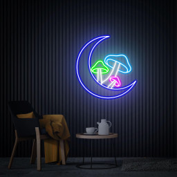 Moon Mushroom Neon Sign, Moon Phase Mushroom Neon Light, Custom Mushroom Neon Sign, Neon Wall Art Gift, Kids Room Decor Personalized Gifts