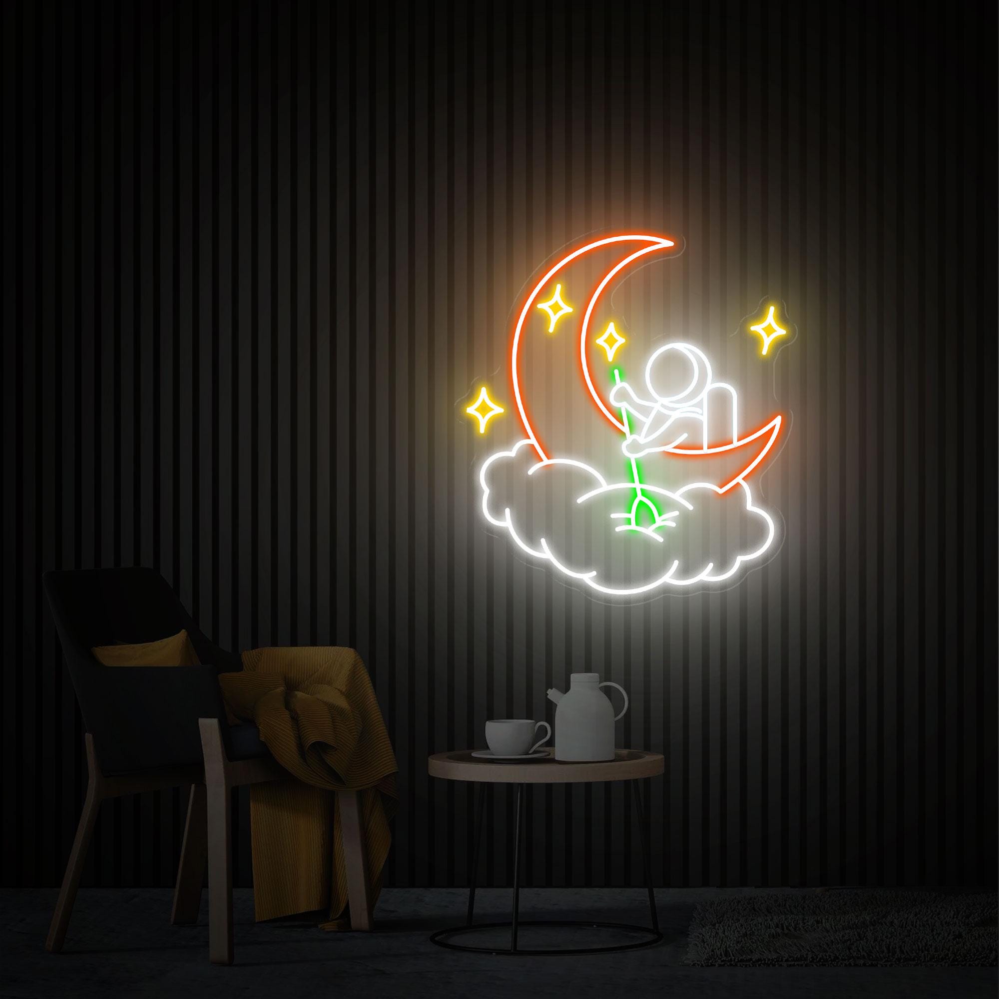 Astronaut Neon Sign, Astronaut Moon Cloud Led Light Sign, Custom Neon Signs, Astronaut Wall Art, Bedroom Neon Sign decor, Christmas Gift
