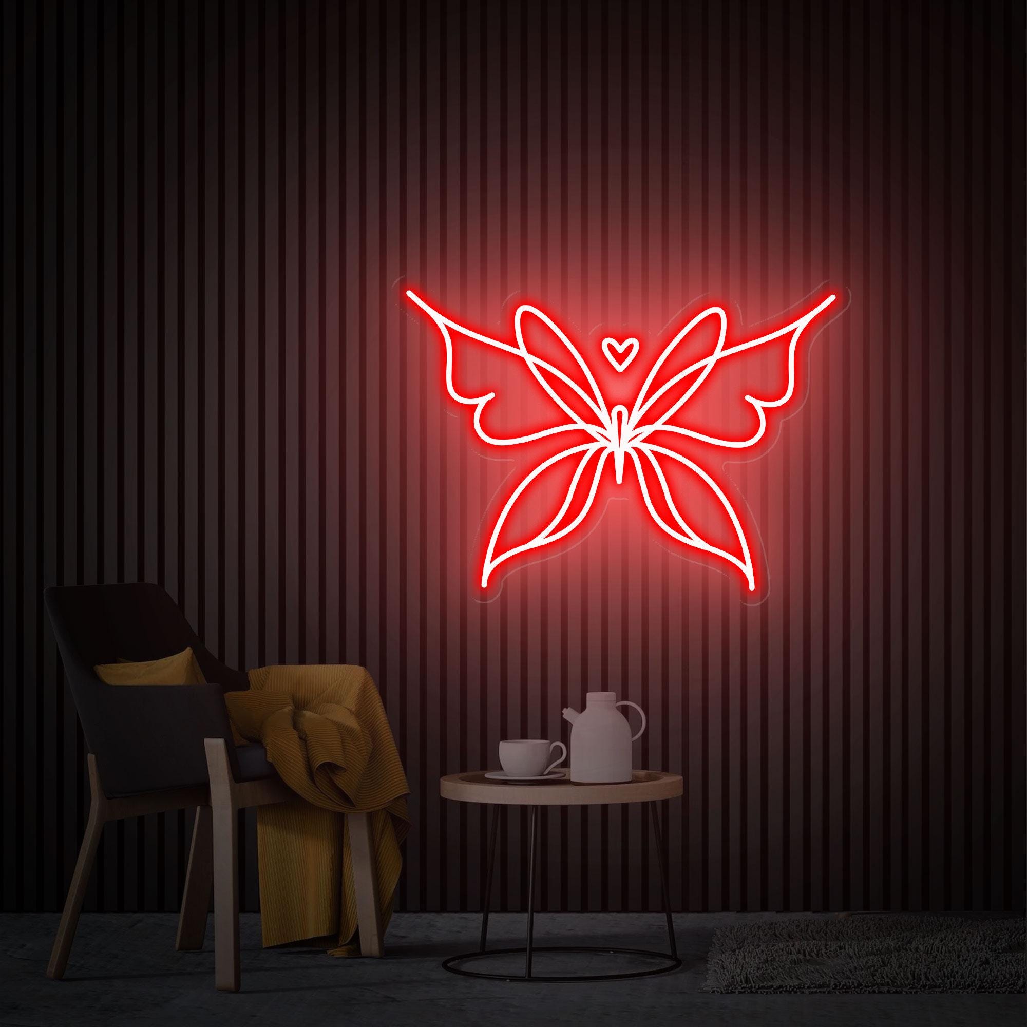 Butterfly Neon Sign, Butterfly Neon Wall Art, Custom Neon Sign, Home Bedroom Decor, Perfect Neon Wall Decor for Girls Room, Christmas Gift