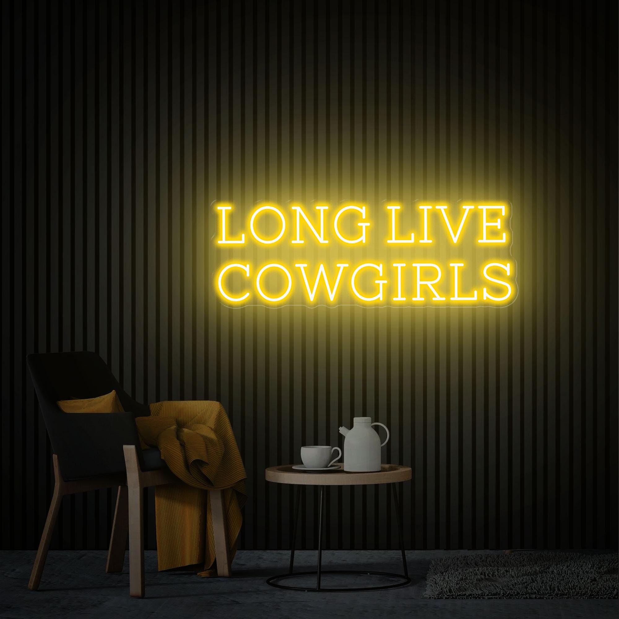 Long Live Cowgirls Neon Sign, Custom Led Light Sign, Cowgirl Lover Gift, Western Cowboy Party Decor, Bedroom Decor, Cowgirl Wall Art