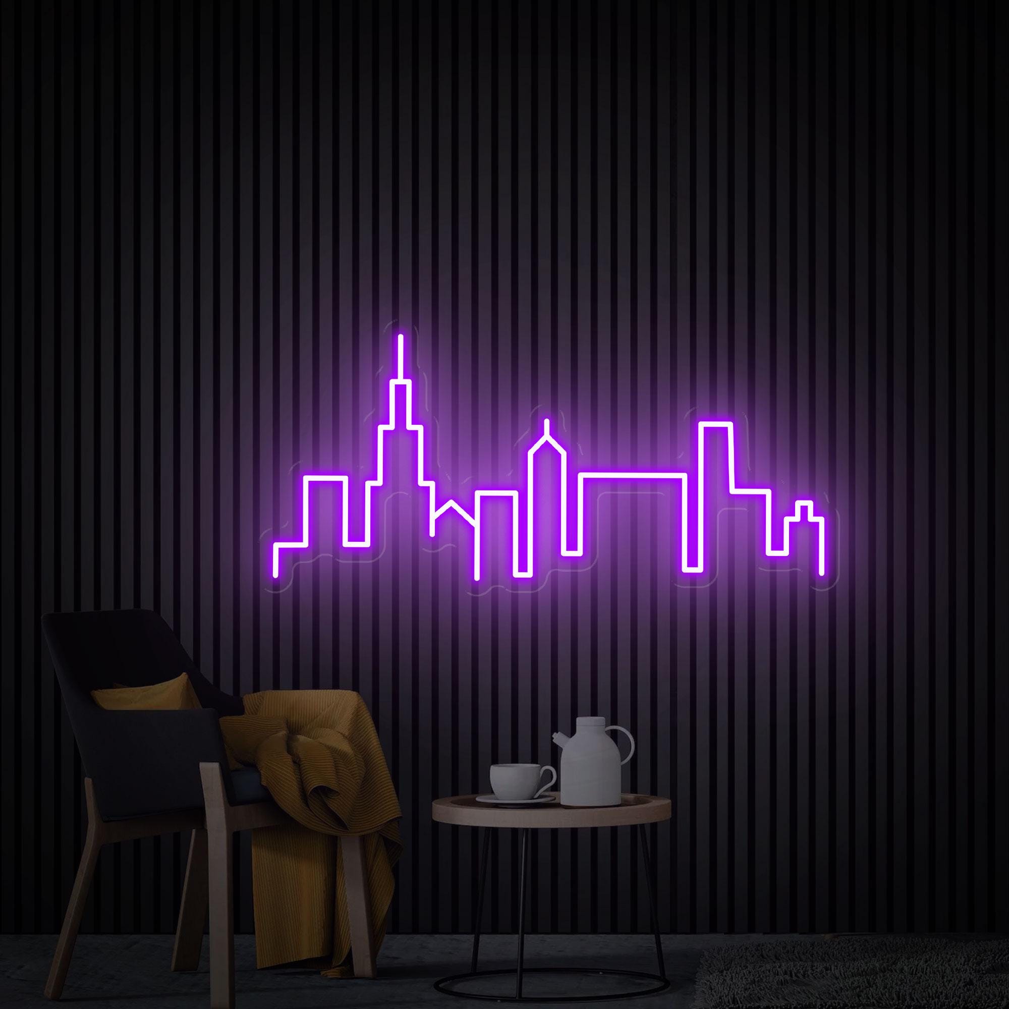 Chicago Skyline Neon Sign, Chicago City Wall Decor, Urban Decor, City Skyline Led Light Sign, Custom Neon Sign Home Decor, Personalized Gift