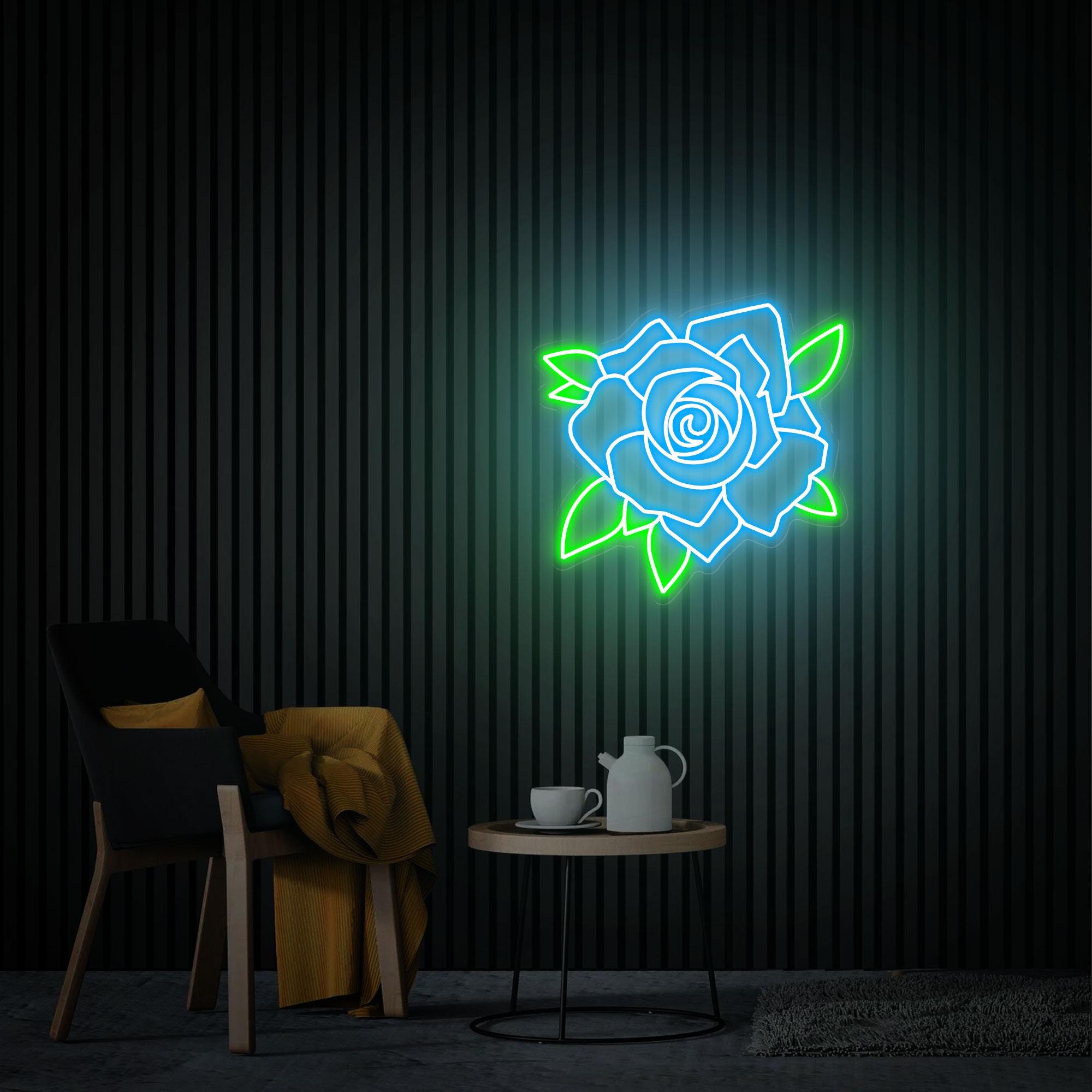 Rose Neon Sign, Flower Neon Sign, Custom Led  Light Sign for Bedroom Home Wall Decor, Flower Shop Decor Neon Art, Personalized Gift for Her