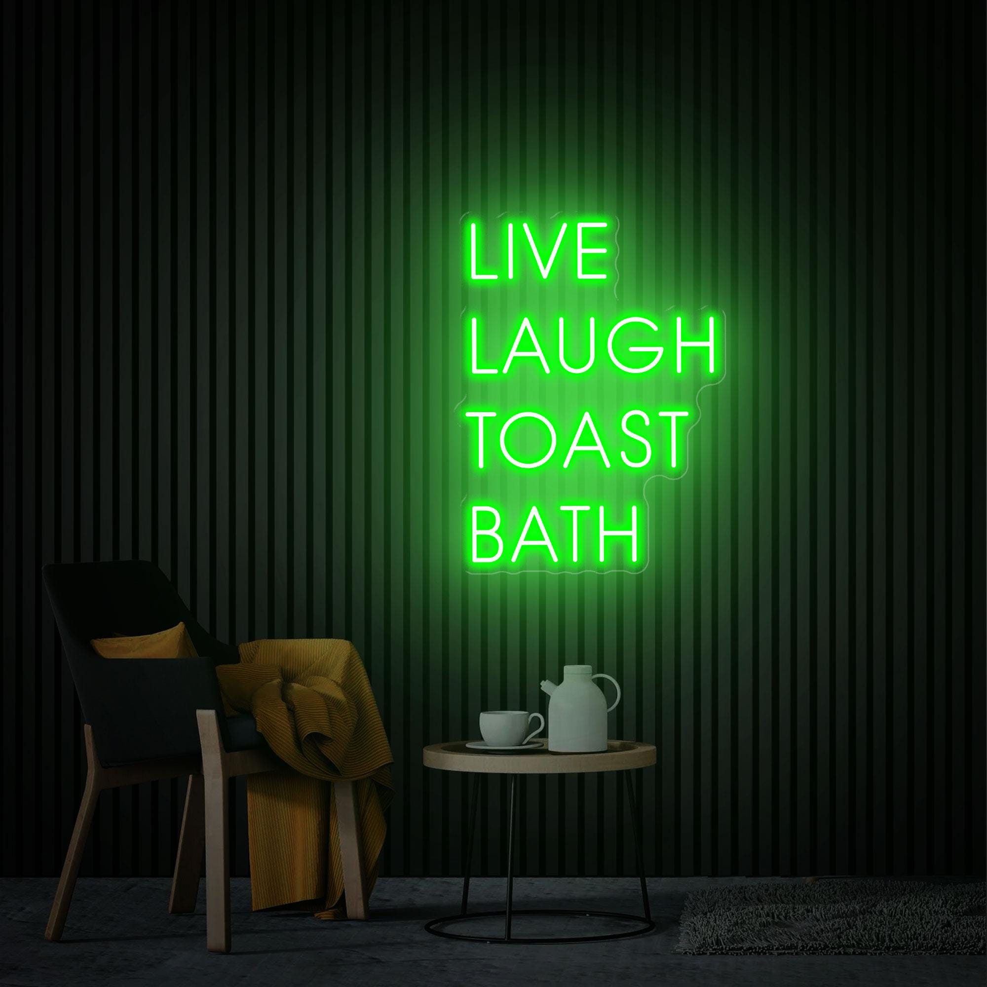 Live Laugh Toast Bath Neon Sign, Tropical Gothic Bathroom Decor, Custom Neon Sign, Bathroom Humor Sign, Funny Gothic Decor, Halloween Gift