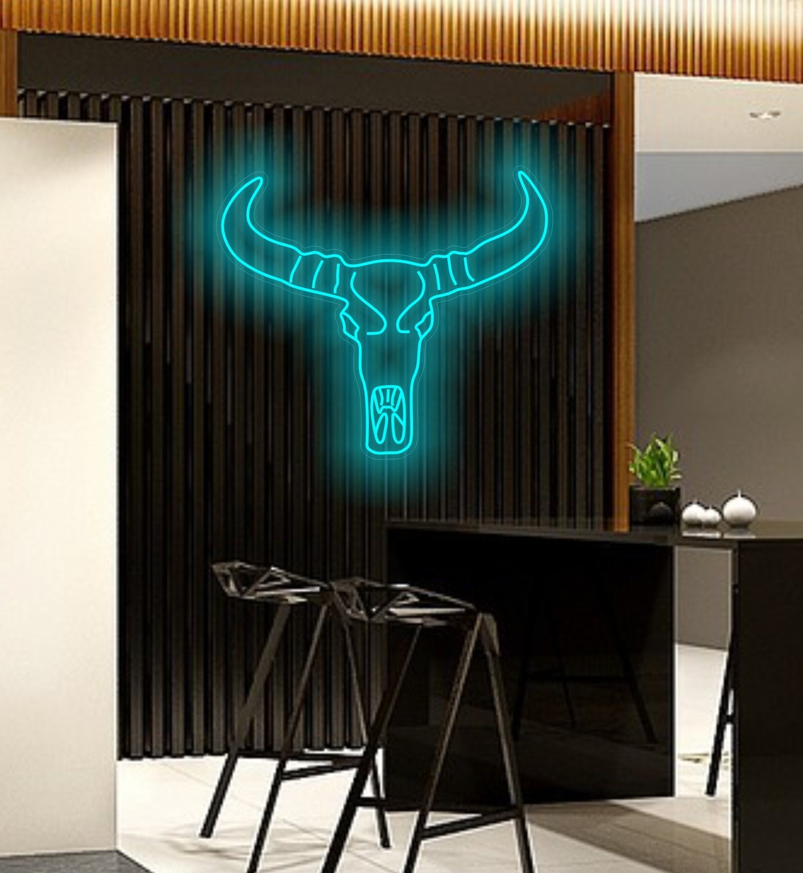 Bull Skull Neon Sign, Bull Skull Led Light, Longhorn Head Skull Neon Sign, Cow Skull Neon Sign, Texas Bull Neon Sign, Cowboy Neon Sign