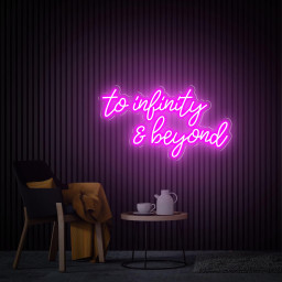 To Infinity and Beyond Neon Sign, Home Wall Decor, Custom Text Sign, Gifts for Child, Inspirational Saying Decor Graduation Gifts Neon Art