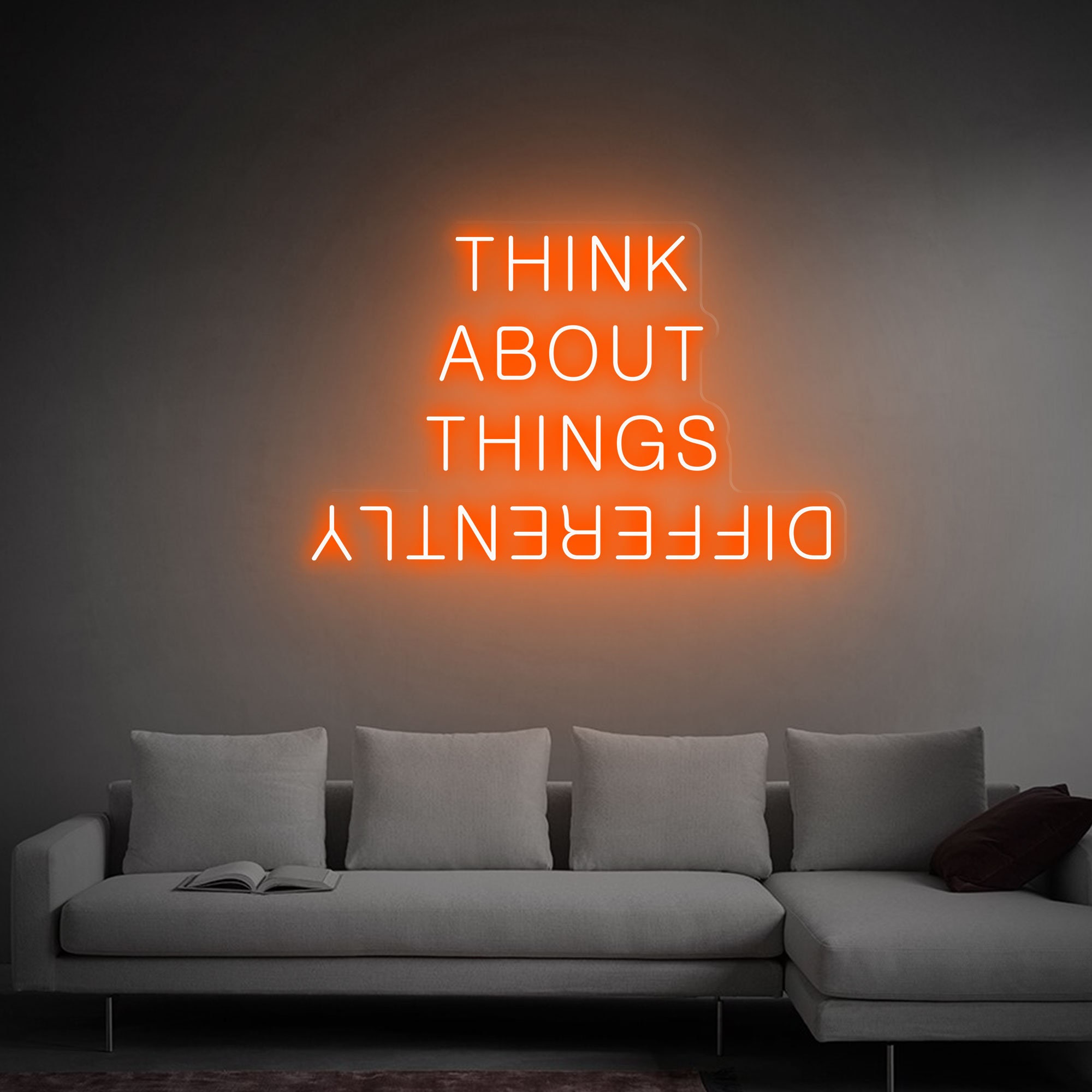 think about things differently neon light sign, birthday gifts neon sign LED Light Sign Room Yard Home Wall Decor Art, Gift for Her