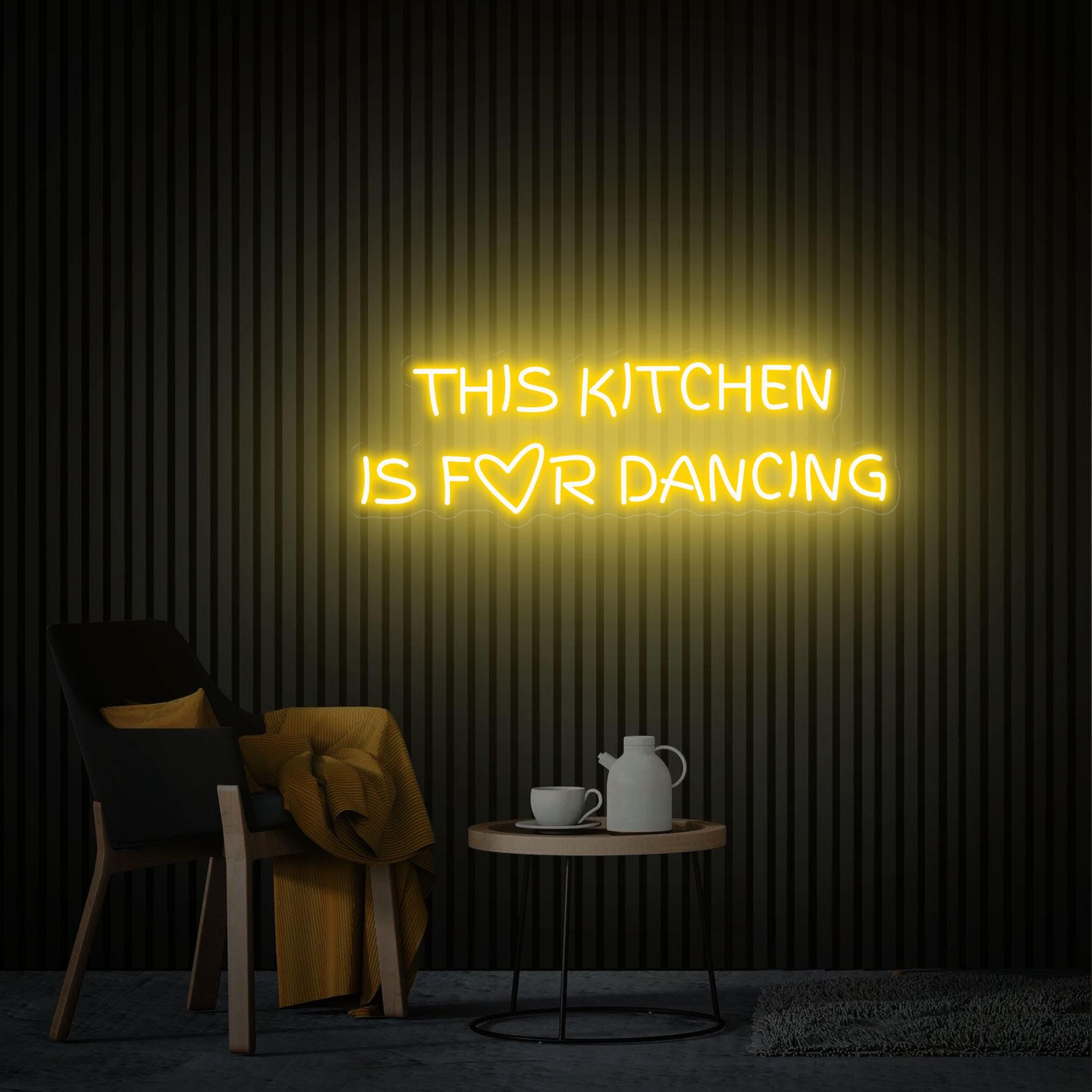 This Kitchen Is For Dancing Neon Sign, Custom Neon Sign Kitchen Wall Decor, Funny Kitchen Sign Inactive, Gift for family, Kitchen Neon Art