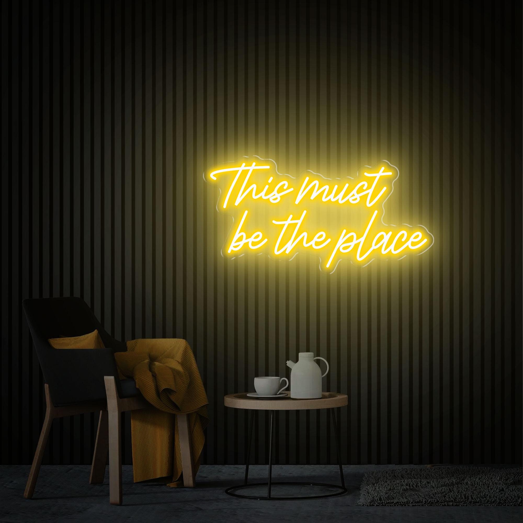 This Must Be The Place Neon Sign, Home Party Decor, Custom Wall Decor, Led Sign Wall Art, Neon Lights Wedding Decor, Personalized Gifts
