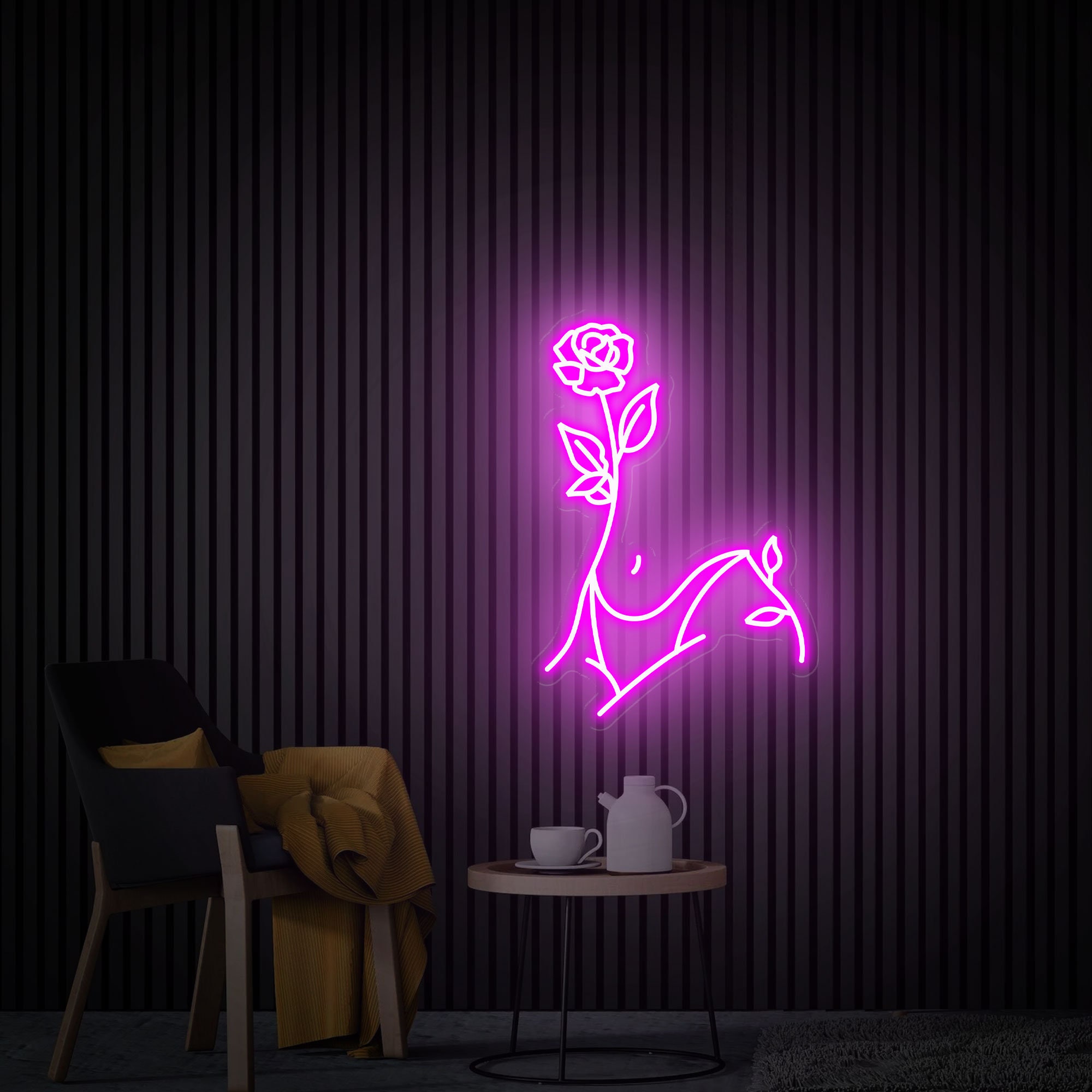 Body Rose Art Neon Sign, Girl Body Aesthetic Neon Sign, Bedroom Neon Sign, Custom Neon Light Sign, Neon Bar Sign, Body Wall Decor