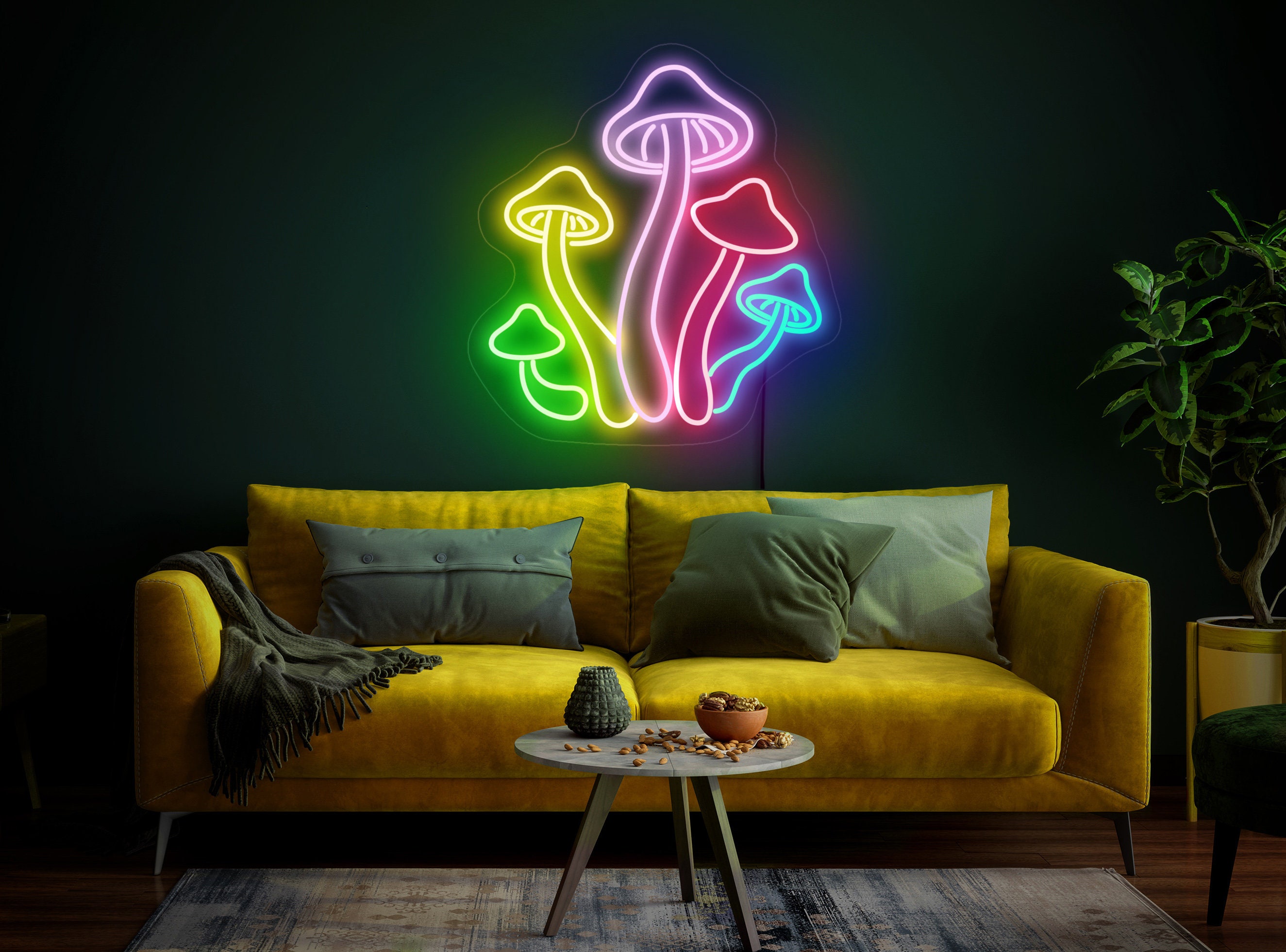 Mushrooms Neon Sign, Mushroom Led Sign, Kids Room Neon Sign, Neon Sign Kitchen, Mushroom Wall Decor, Mushroom Wall Art