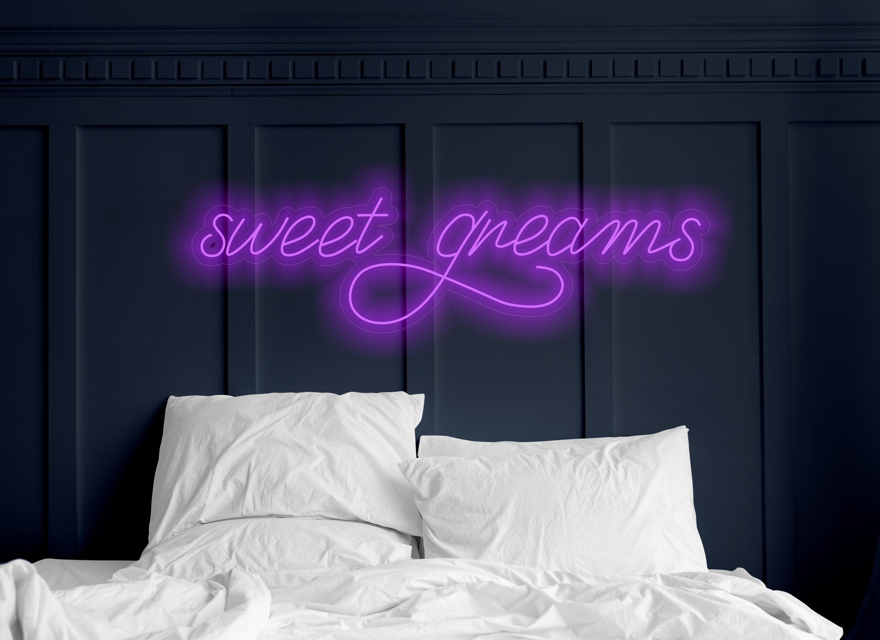 Sweet Dreams Neon Sign, Sweet Dreams Bedroom Wall Decor Over The Bed, Minimalist Large Neon Wall Art, New Homemade Decor Gift