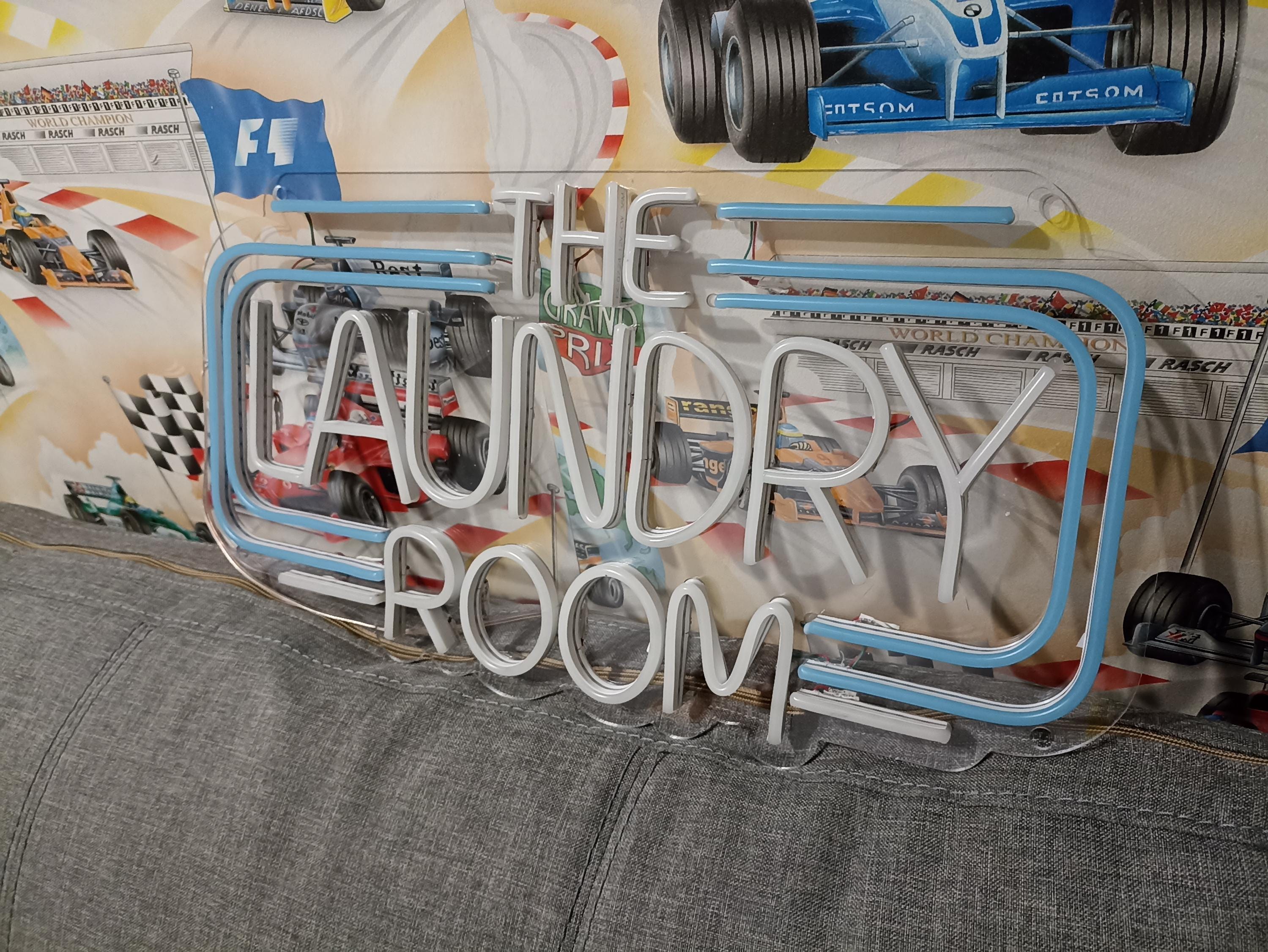 Neon Sign Inscription The Laundry Room, Laundry Neon Sign, Neon Signs For Laundromats