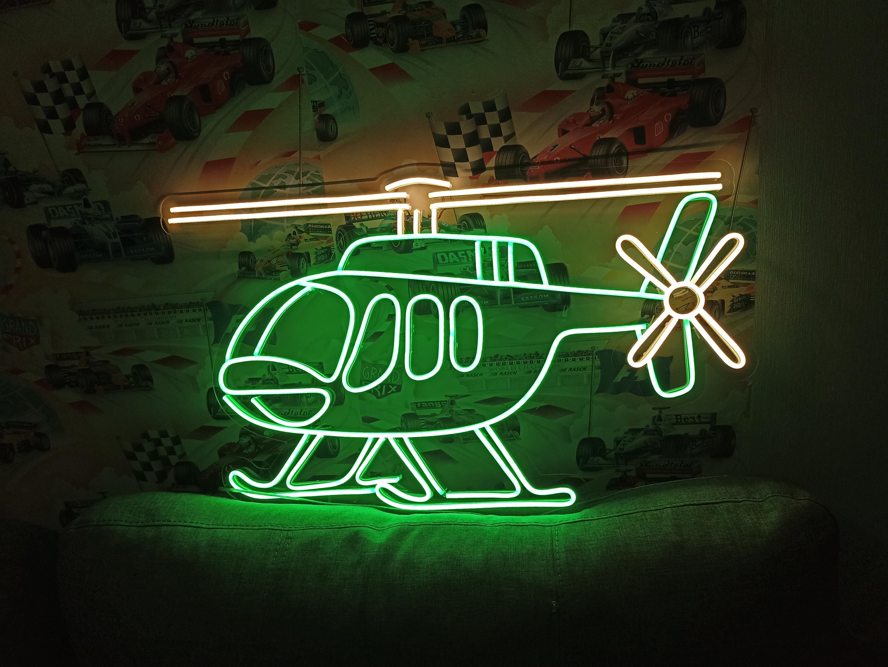 Helicopter Neon Sign, Neon Helicopter Light, Helicopter Led Sign, Helicopter Neon Light, Neon Helicopter Display, Helicopter Wall Neon