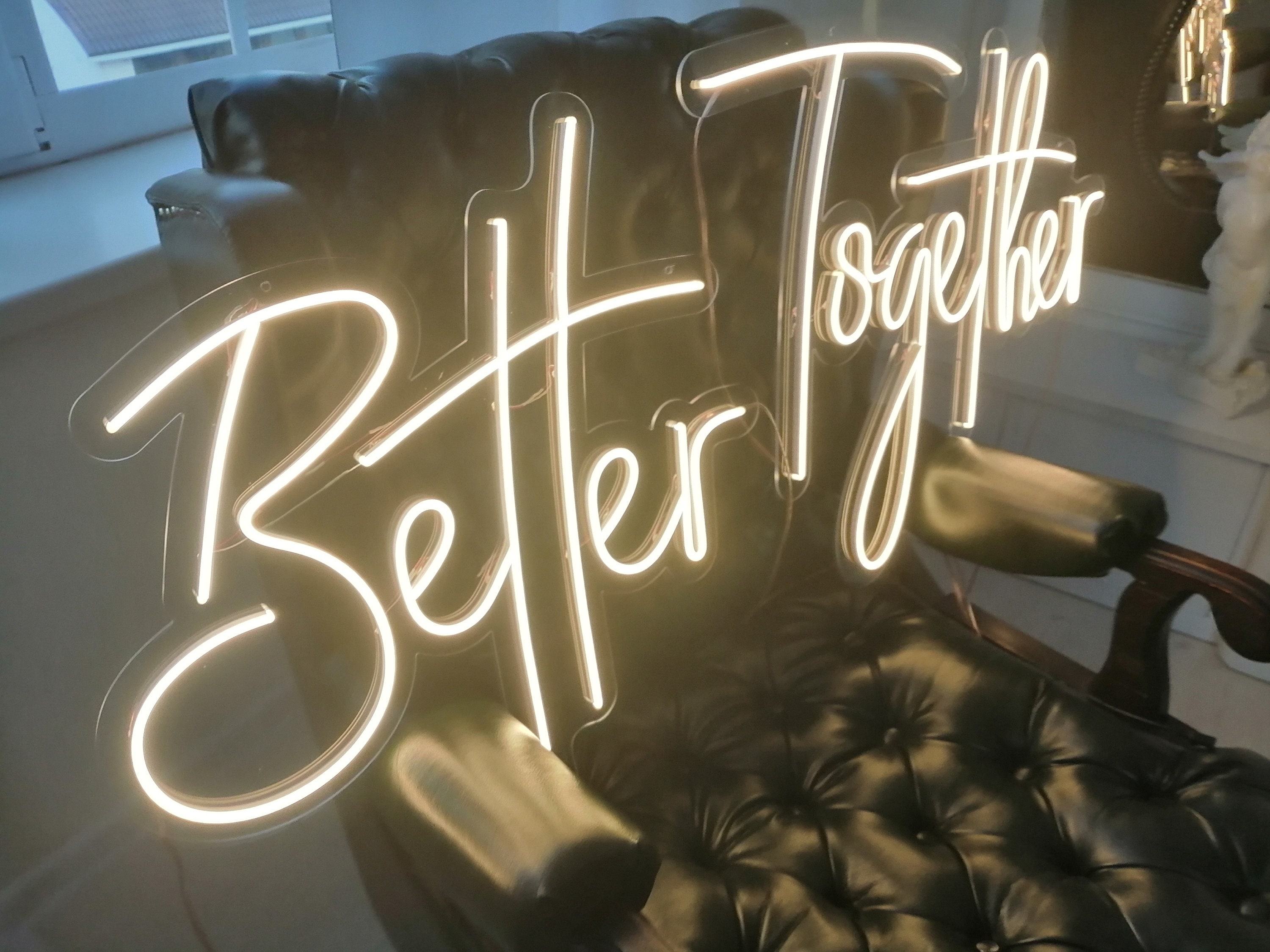 Neon Sign Better Together, Neon Sign For Wedding, Neon Sign, Wall Decor For Wedding, Custom Neon Sign, Home Decor Neon Sign