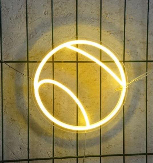 Tennis Ball Neon Sign, Tennis Ball Led Sign, Ball Neon Sign, Sports Neon Sign, Neon Sign Bedroom, Neon Light Sign For Wall