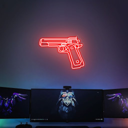 Gun Neon Sign for Wall Game Room Decoration | Neon Sign Bedroom | GAME ROOM Sign | Gift For Boyfriend