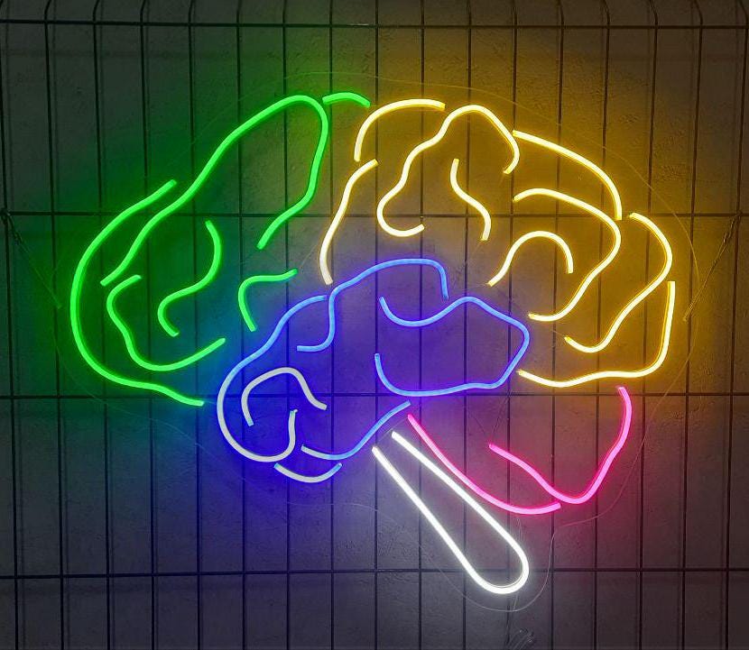 Brain Neon Sign, Brain Led Sign, Brain Light Sign, Modern Neon Sign, Multicolor Neon Sign, Neon Light Sign For Wall, Brain Wall Art Decor