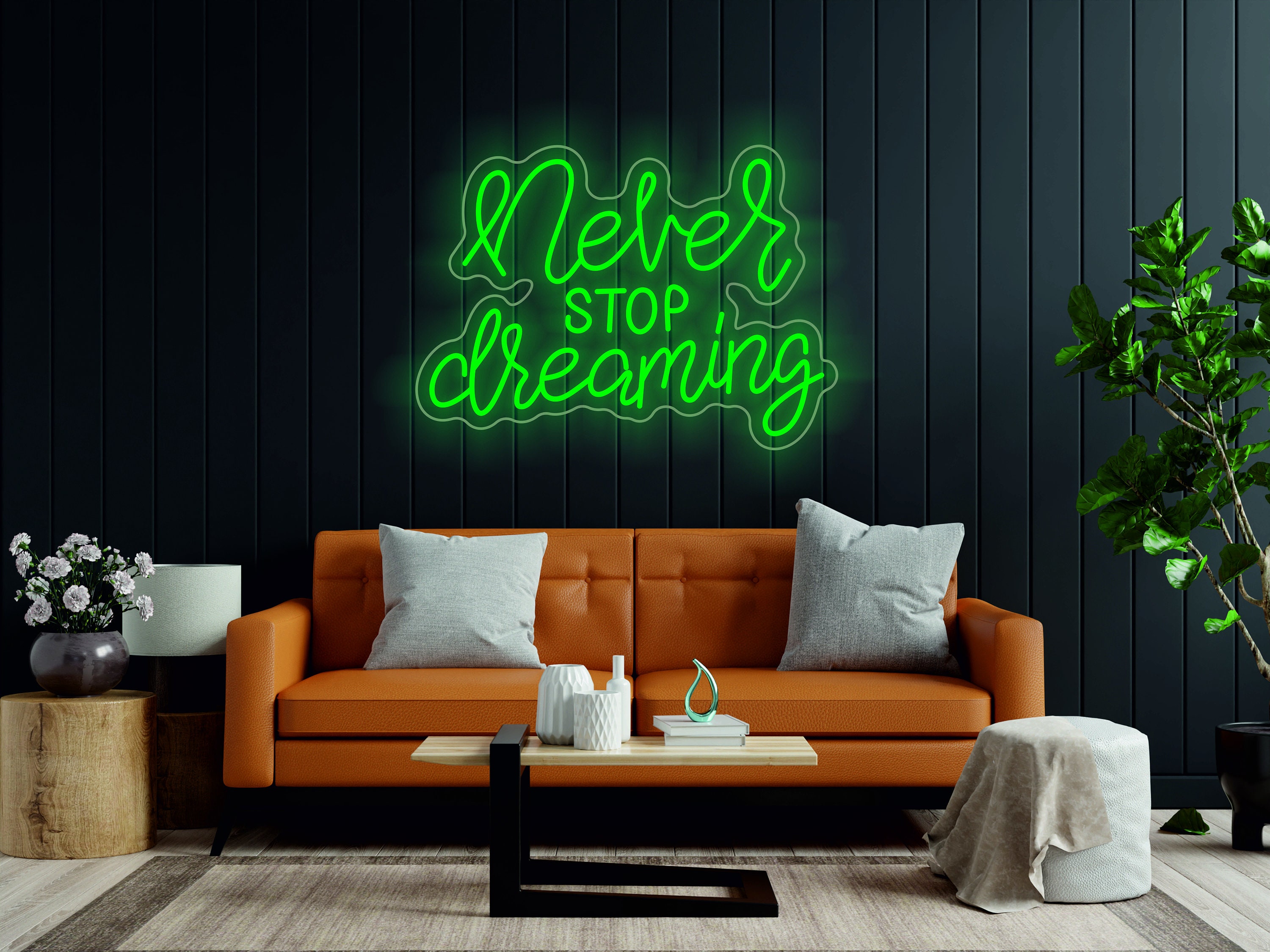 Never Stop Dreaming - Led Light Neon Sign, Quotes Neon Sign, Gift For Her Neon Sign