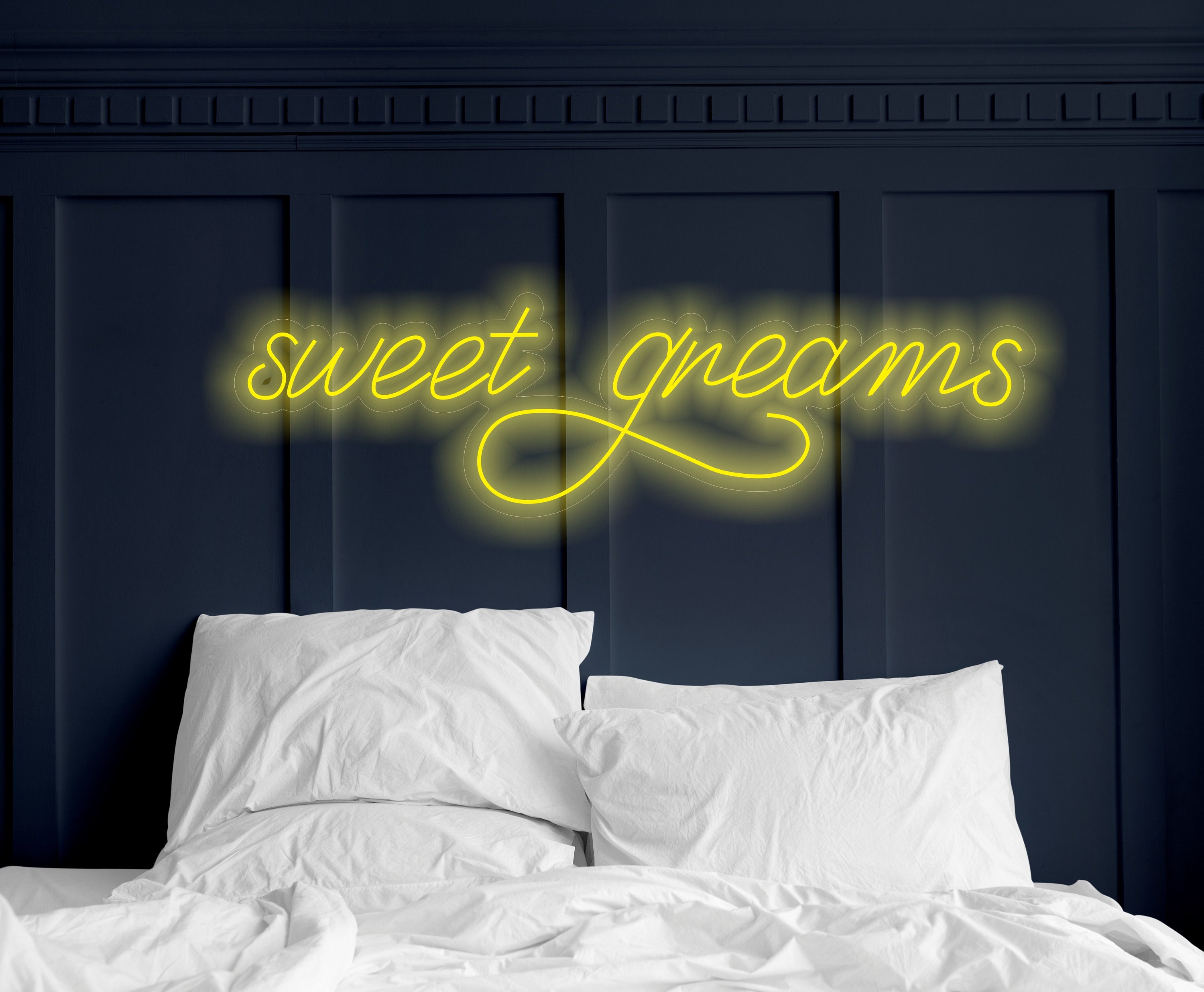 Sweet Dreams Neon Sign, Sweet Dreams Bedroom Wall Decor Over The Bed, Minimalist Large Neon Wall Art, New Homemade Decor Gift
