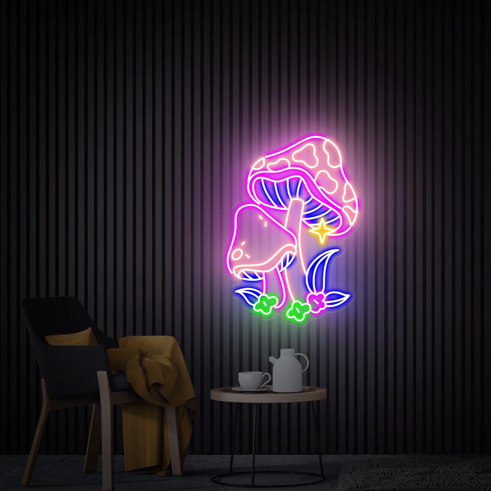 Mushroom Neon Sign, Colorful Mushroom Led Light Sign, Neon Wall Art, Bedroom Neon Sign, Aesthetic Cool Bar Wall Hangings Funny Party Decor