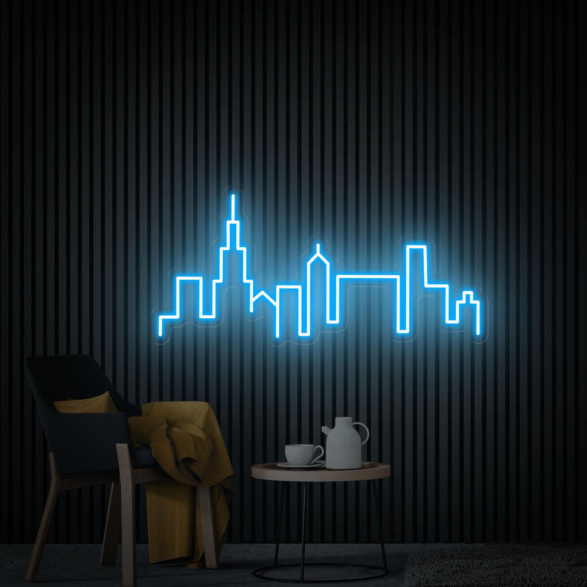 Chicago Skyline Neon Sign, Chicago City Wall Decor, Urban Decor, City Skyline Led Light Sign, Custom Neon Sign Home Decor, Personalized Gift