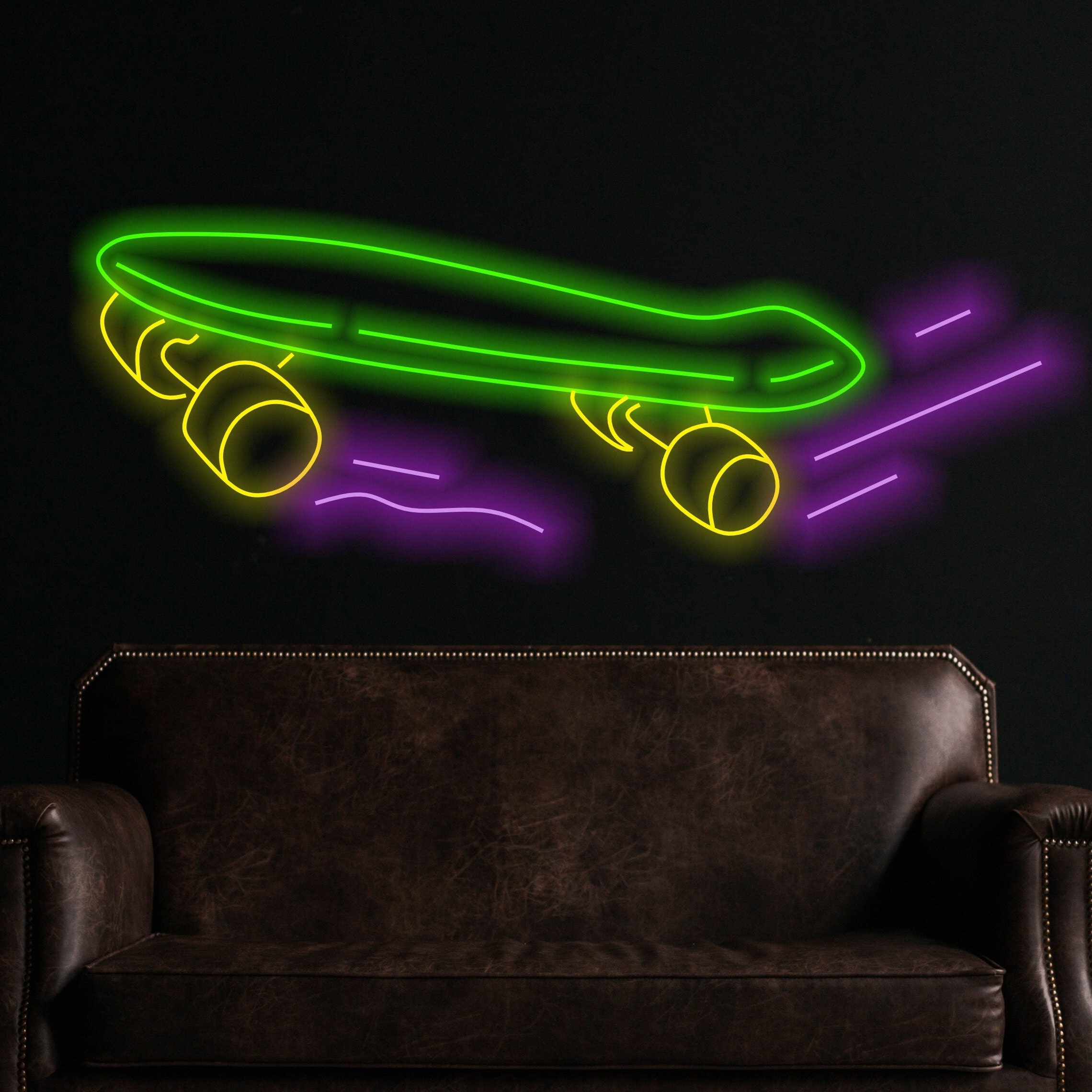 Skateboard Neon Sign, Neon Sign For Skate Shop, Skateboard Shop Neon Light, Custom Skate Neon Sign, Neon Light For Skateboarding