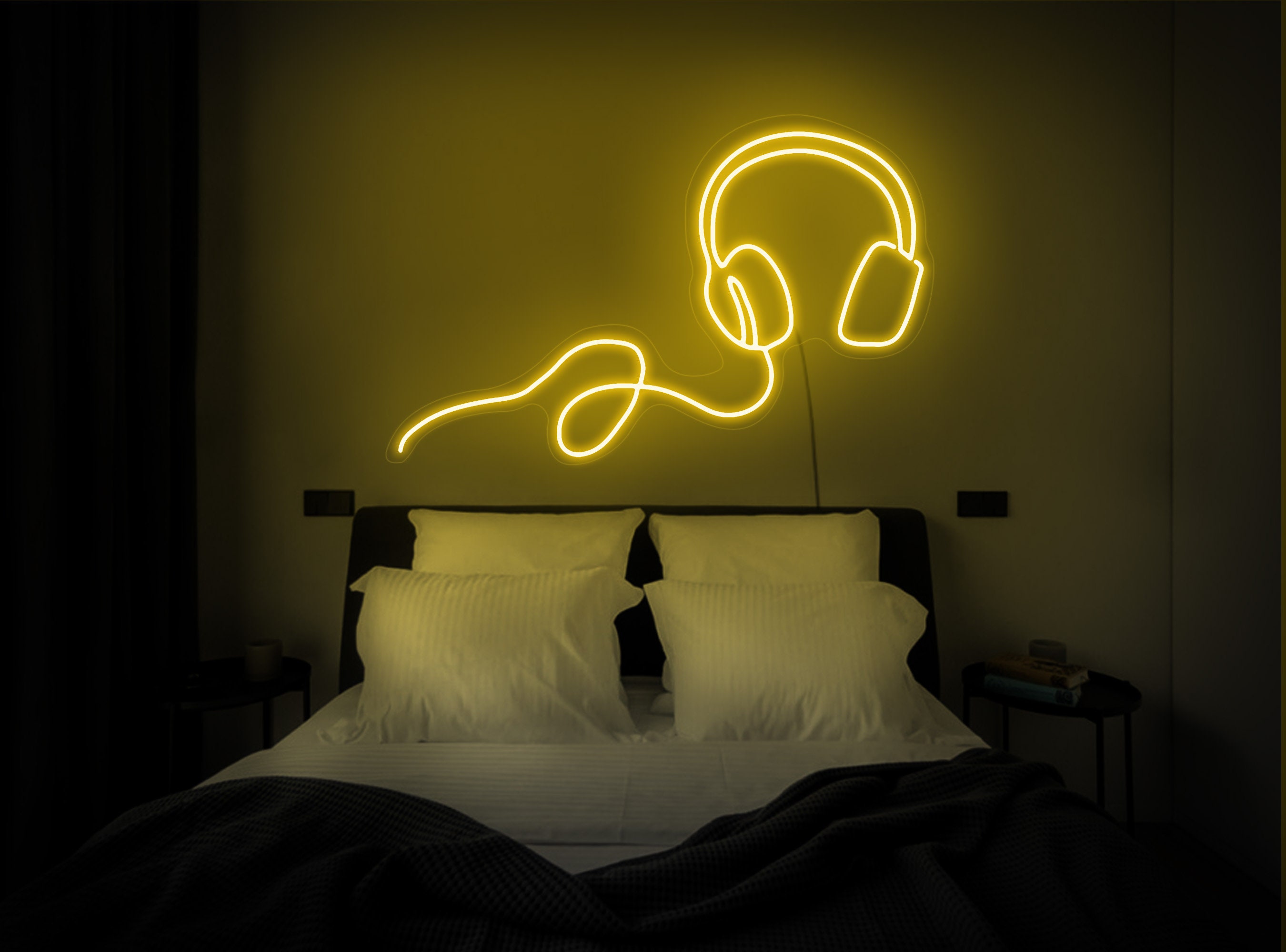 Headphone Neon Sign, Headphones Sign, Headphone Led Sign, Music Neon Sign, Music Room Neon Sign, Headphone Wall Art, Headphone Wall Decor