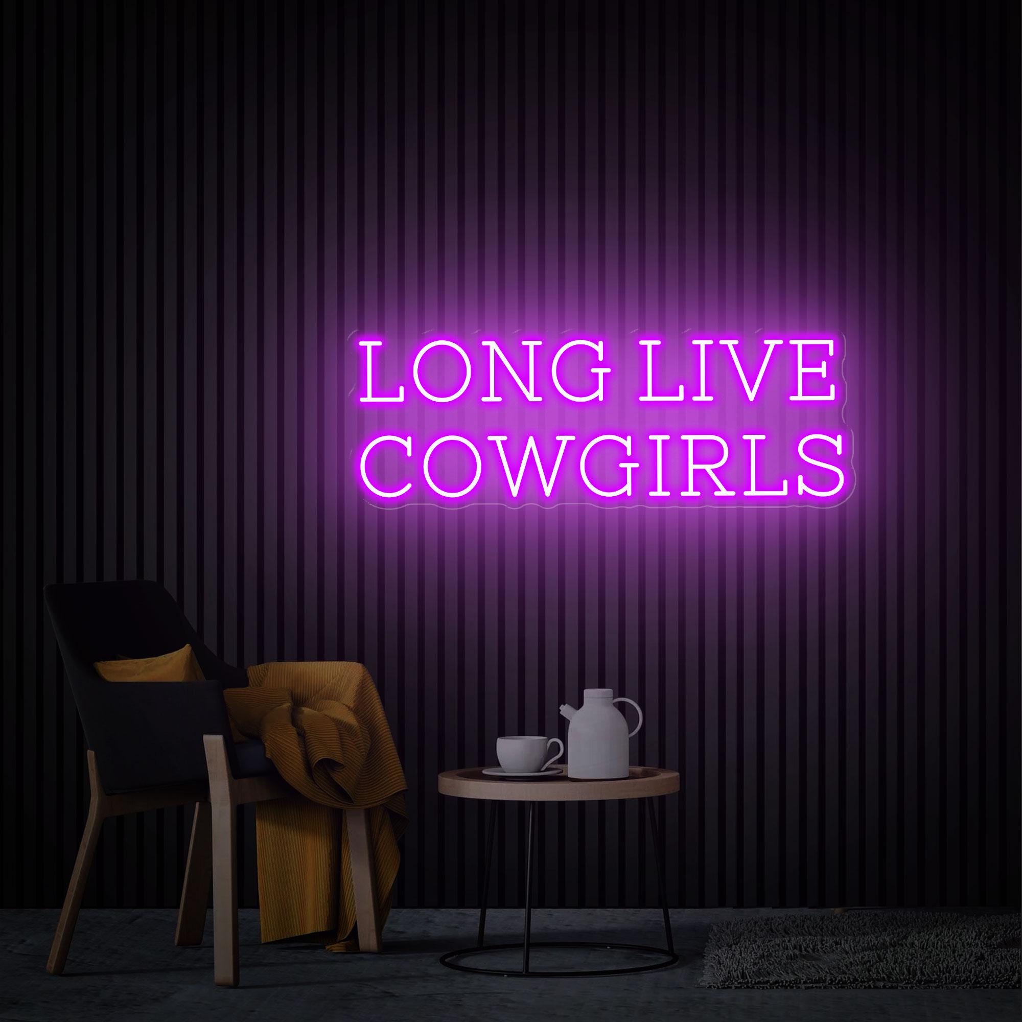 Long Live Cowgirls Neon Sign, Custom Led Light Sign, Cowgirl Lover Gift, Western Cowboy Party Decor, Bedroom Decor, Cowgirl Wall Art
