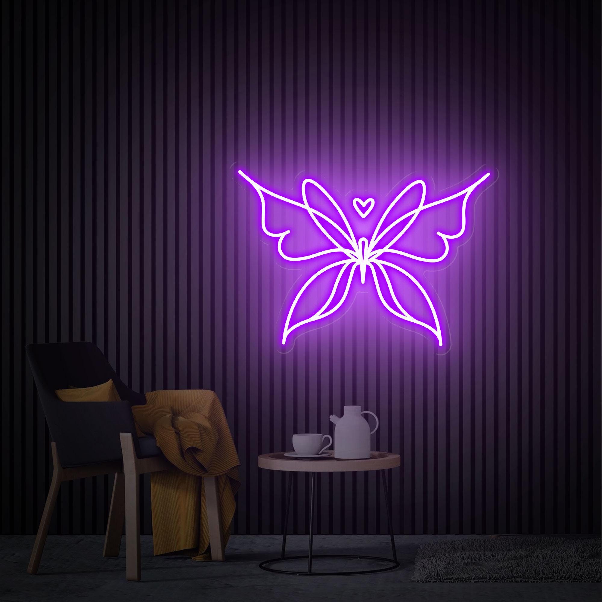 Butterfly Neon Sign, Butterfly Neon Wall Art, Custom Neon Sign, Home Bedroom Decor, Perfect Neon Wall Decor for Girls Room, Christmas Gift