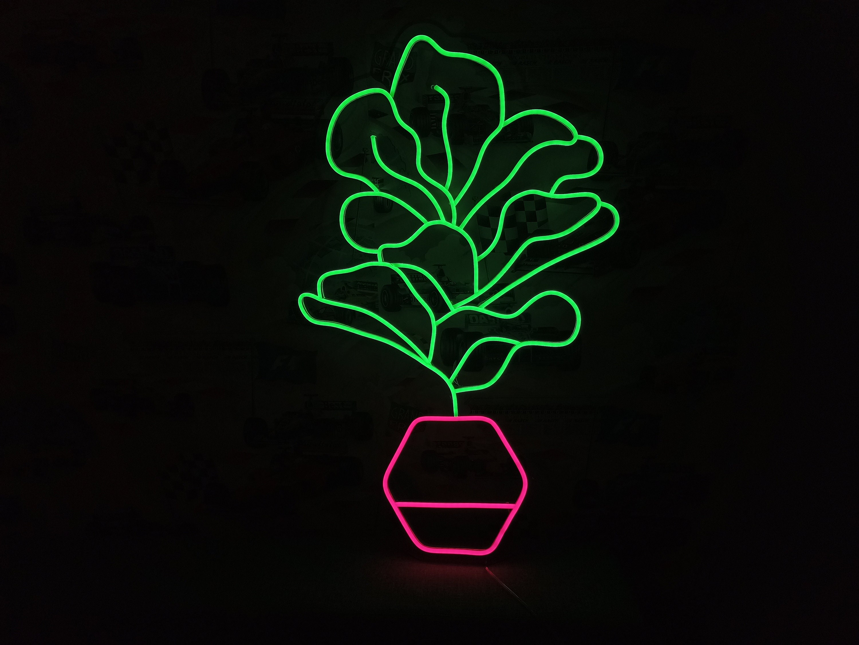 Ficus Neon Sign, Flower Ficus Neon Sign, Ficus Lyrata Neon Sign, Leaf Fig Neon Sign, Monstera Neon Sign, Flower Neon Sign
