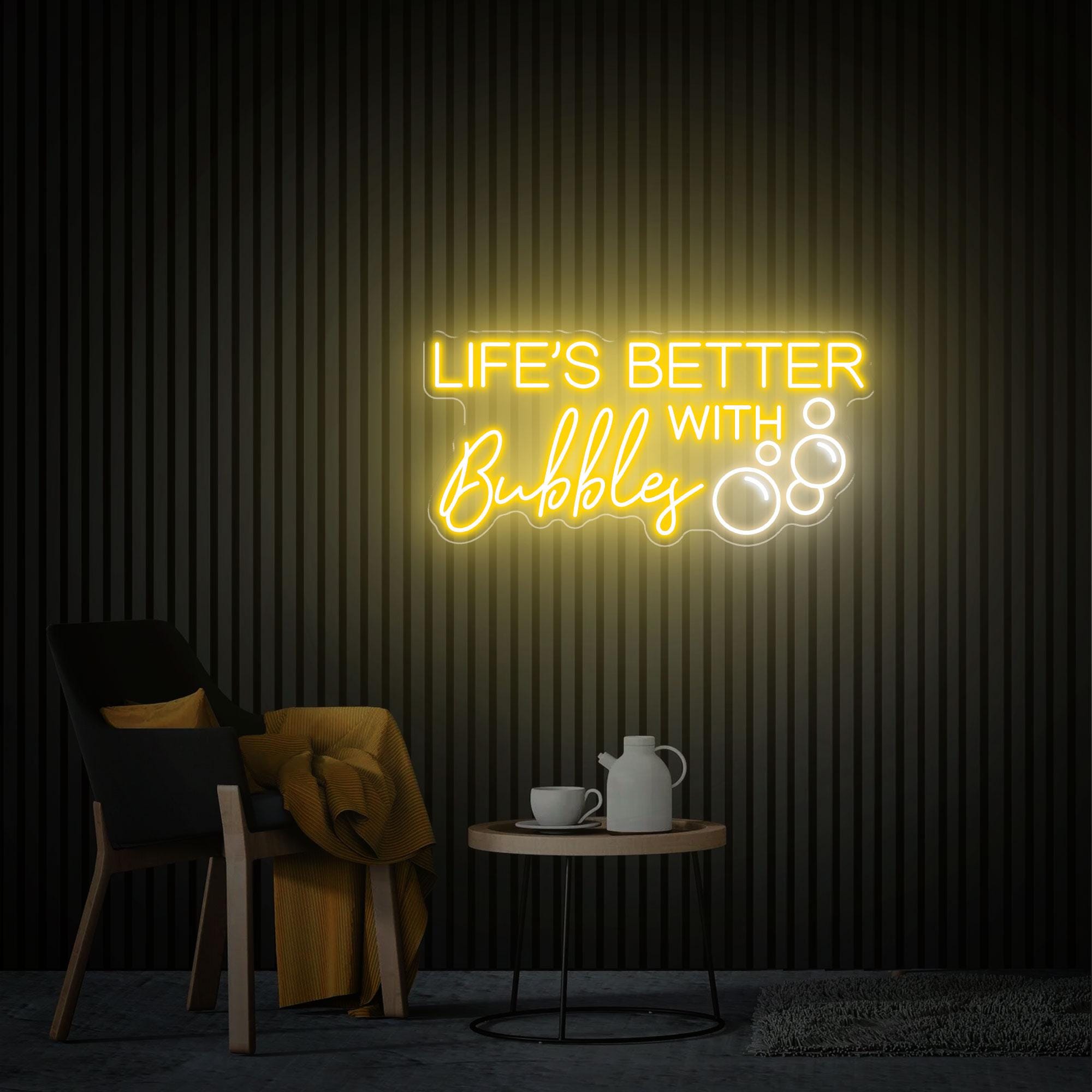 Life is better with Bubbles Neon Sign, Custom Neon Sign, Champagne Wall Decor, Bubbles Neon Wall Art, Wedding Backdrop Party Decor Gifts