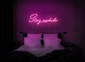 Stay Awhile Neon Sign, Stay Awhile Led Sign, Stay Awhile Light Sign, Stay Awhile Sign, Neon Sign Bedroom, Neon Light Sign For Wall
