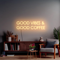 Good Vibes & Good Coffee Neon Sign, Coffee Shop Neon Sign, Coffee Bar Led Sign, Cafe Neon Sign, Restaurant Neon Sign, Coffee Wall Art Decor