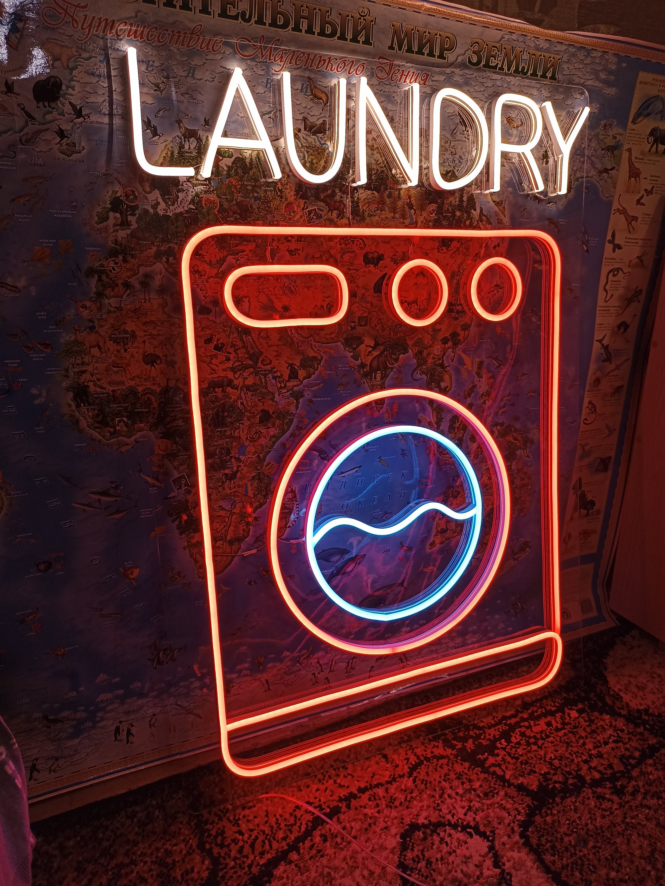 Laundry Washing Machine - Led Light Neon Sign For Business