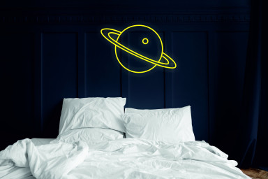 Planet Neon Led Night Light Lamp, Planet Kids Room, Led Signs For Room, Kids Neon Bedroom