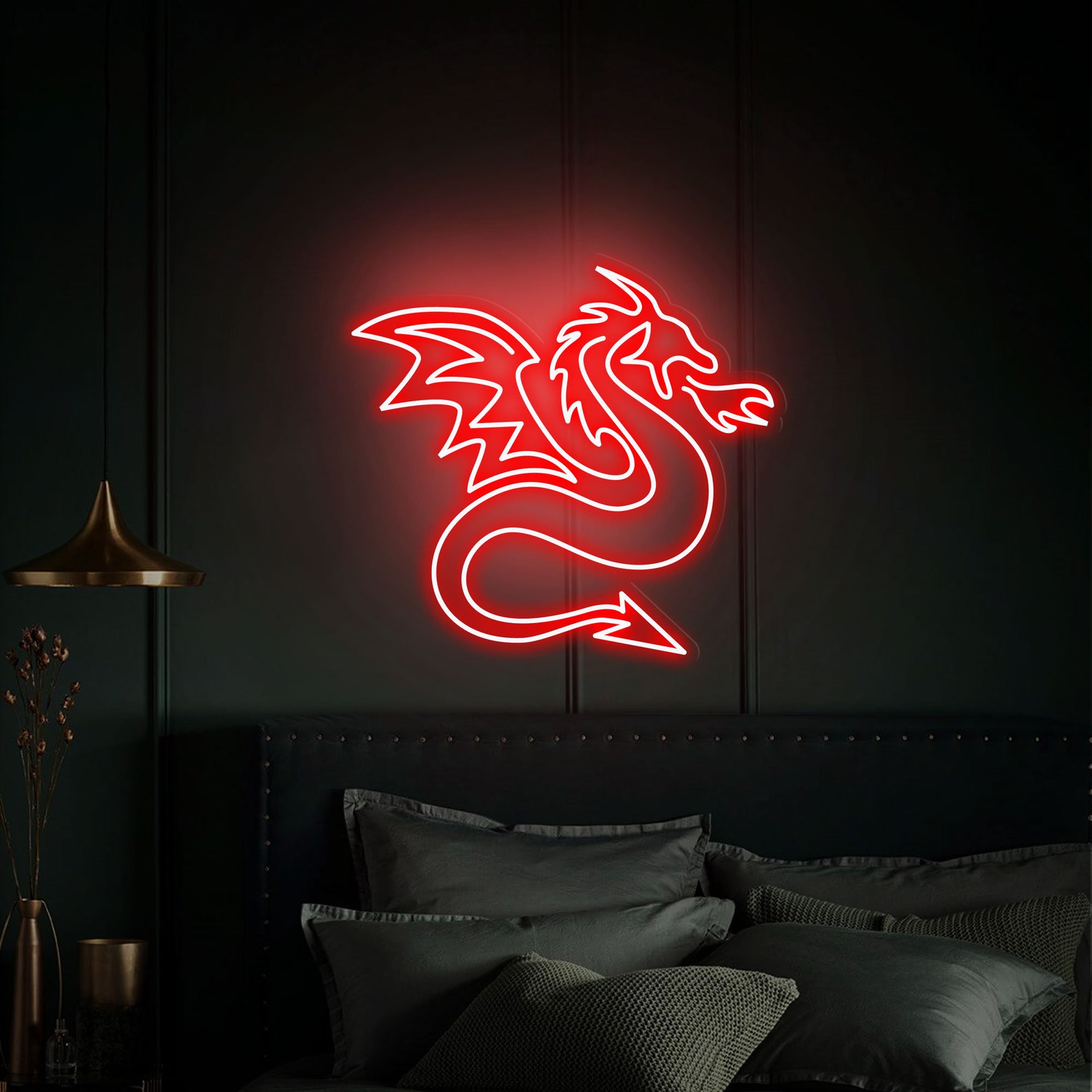 Dragon neon sign, Dragón Decor, Neon Art Sign, Neon Sign Japan, Neon Decorations, Neon Sign Bedroom