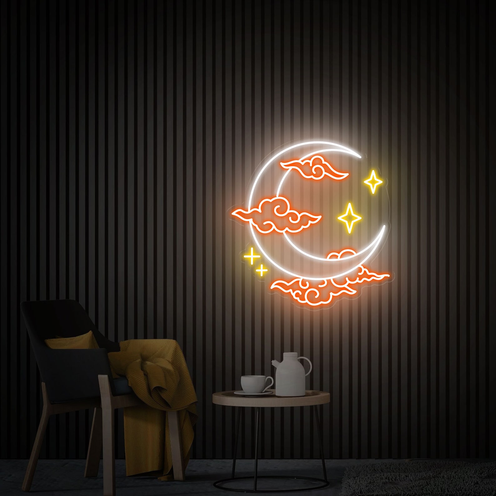 Moon Cloud Star Neon Sign, Neon Sign Art, Handmade Neon Gifts, Bedroom Neon Sign, Moon Led Wall Light, Custom Neon Light Sign