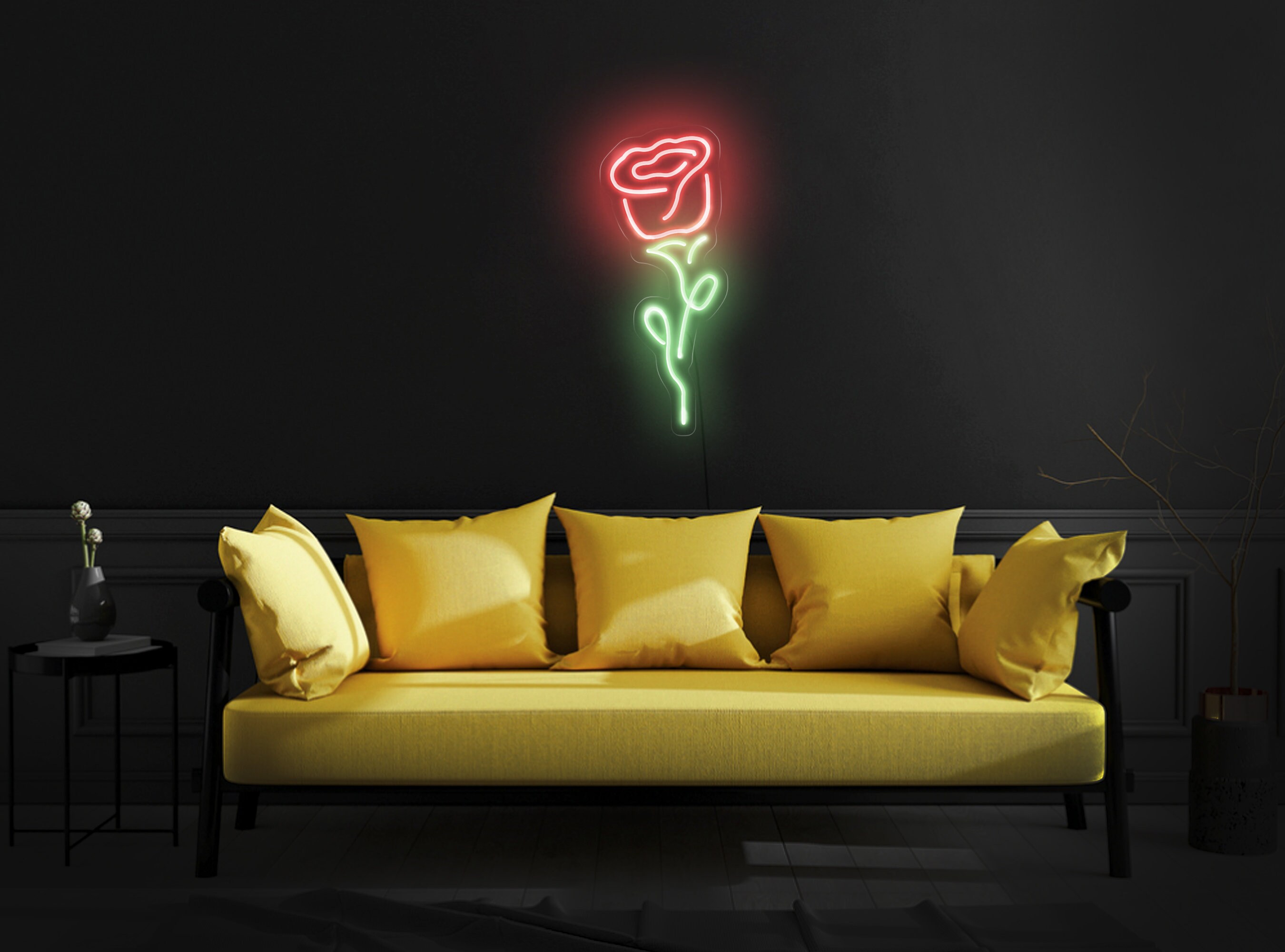 Rose Neon Sign, Rose Neon Light, Rose Led Sign, Neon Sign Wall Art, Neon Sign Wall Decor
