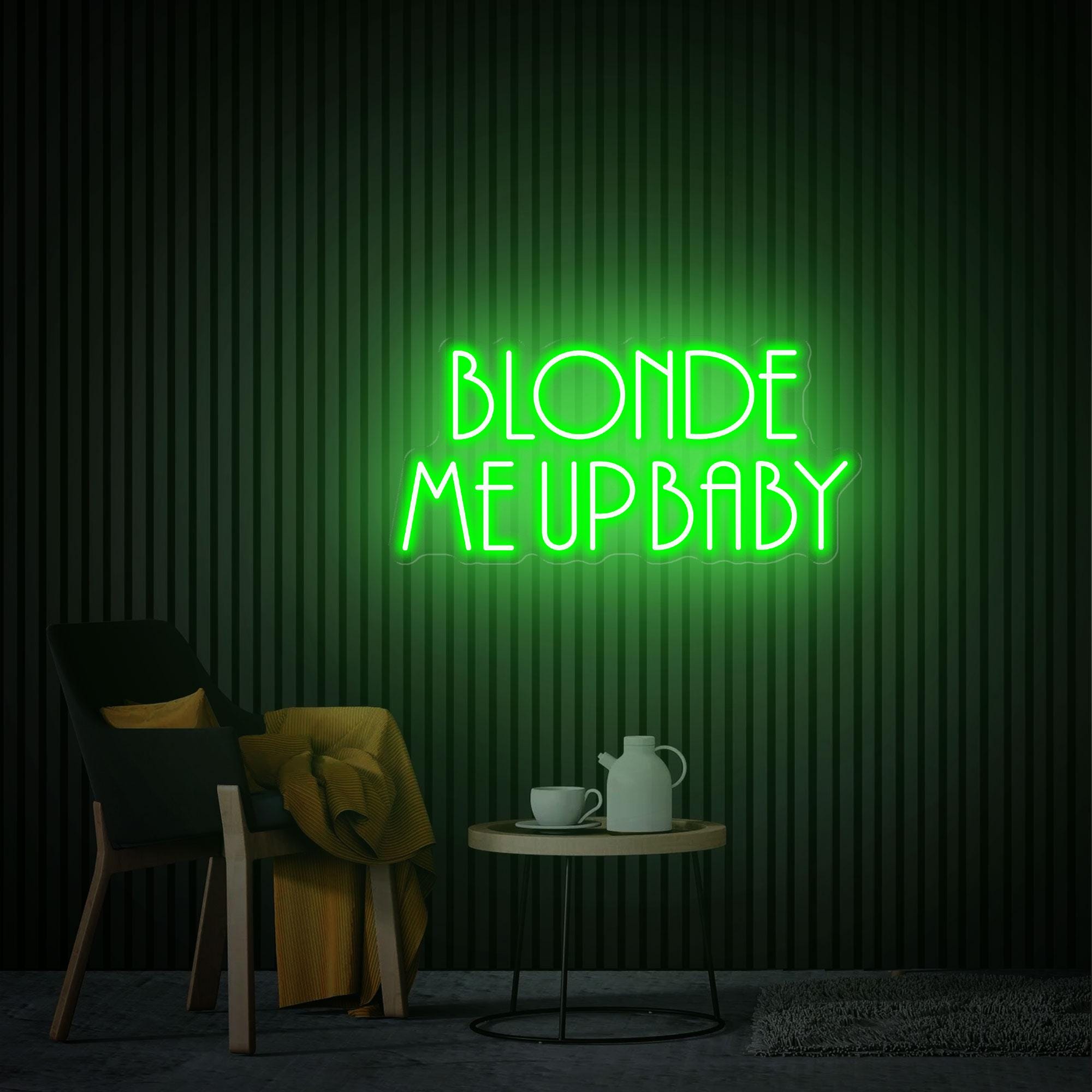 Blonde Me Up Baby Neon Sign, Hair Salon Extensions Wall Idea, Custom Neon Sign, Blonde Bar Beauty Salon Neon Sign Light Hairdresser Gifts